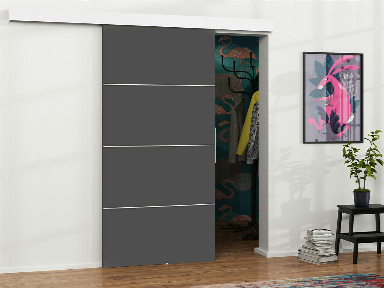 Schwebetür Dover 146 (Anthrazit)