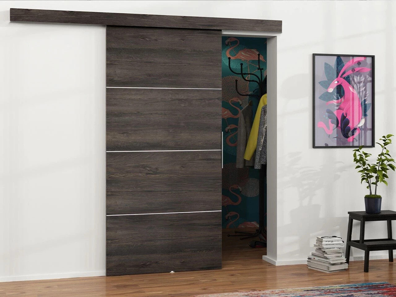 Schwebetür Dover 216 (Esche dunkel)