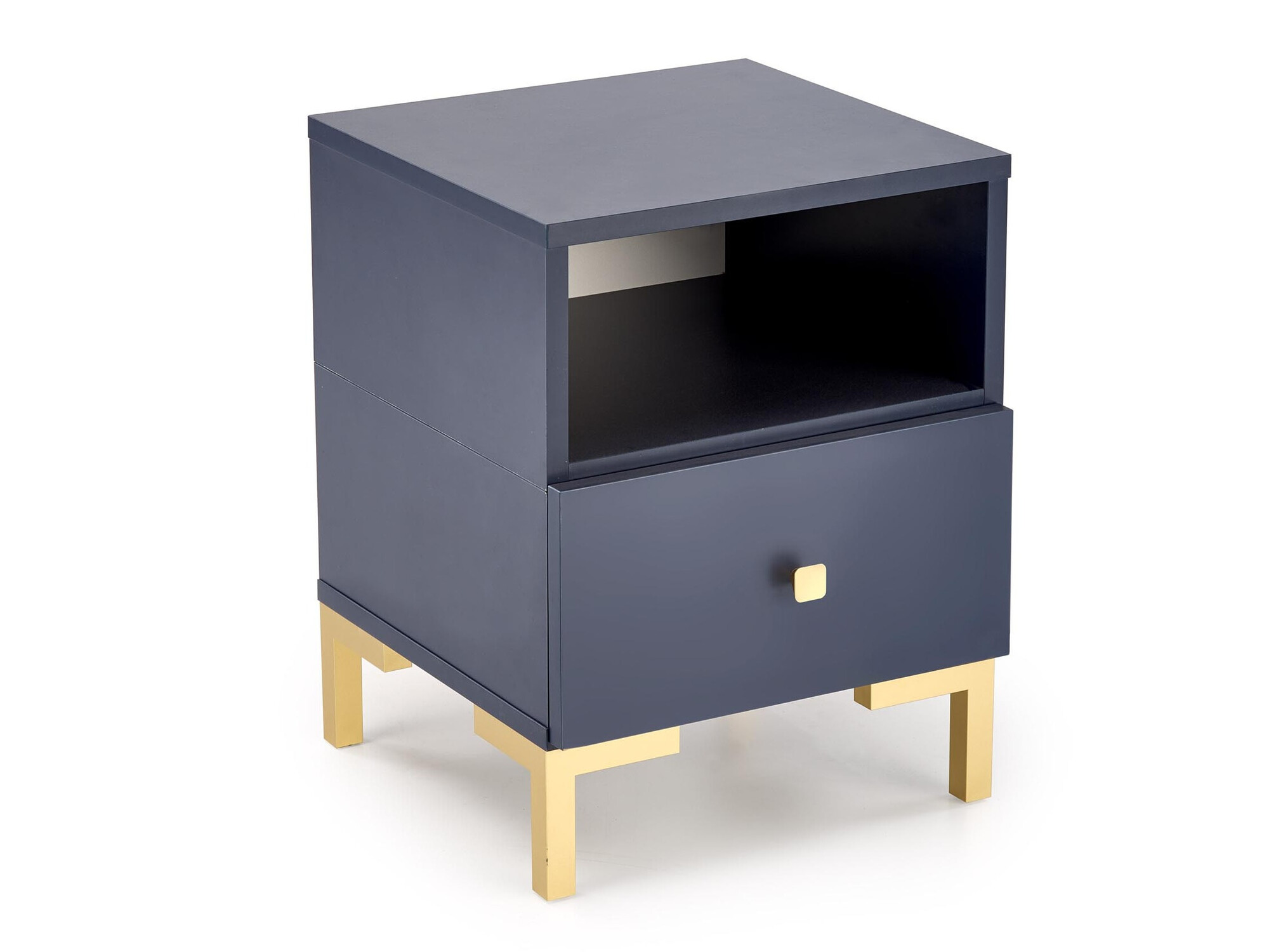 Nachttisch Houston 1225 (Dunkelblau + Gold)