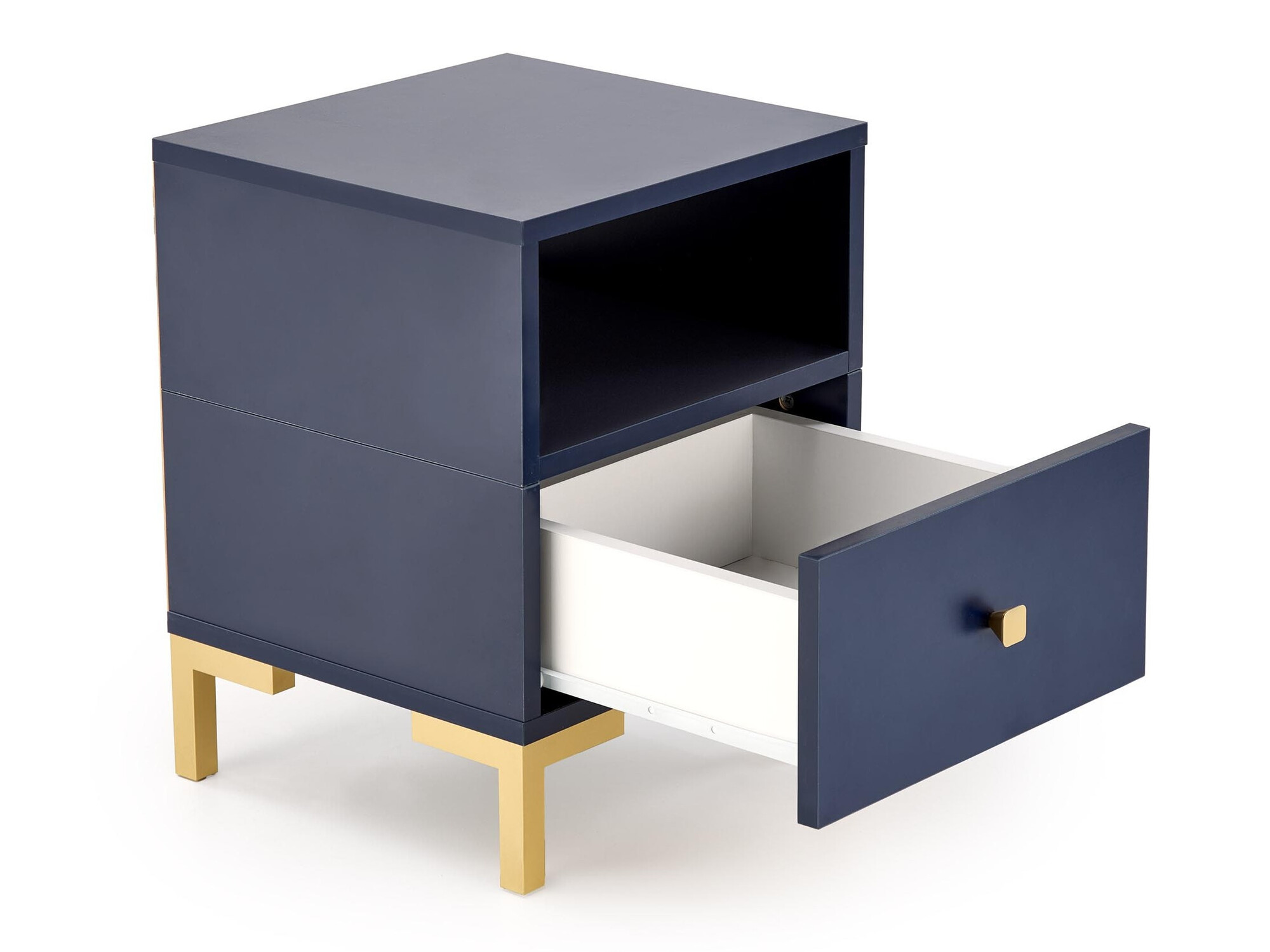 Nachttisch Houston 1225 (Dunkelblau + Gold)