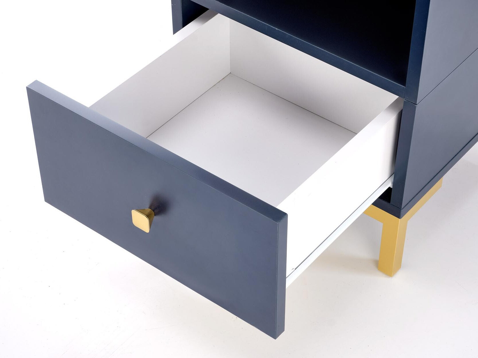 Nachttisch Houston 1225 (Dunkelblau + Gold)