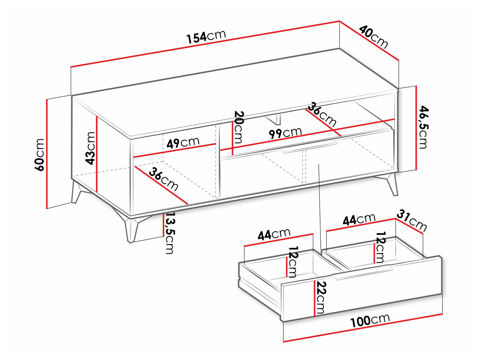 TV-Möbel Comfivo Camlue 105