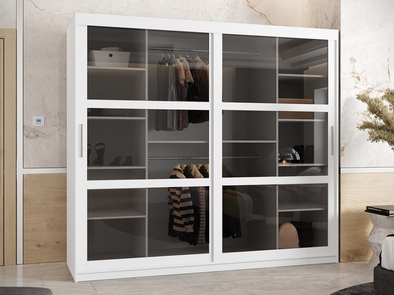Kleiderschrank Hartford 482 (Weiß)