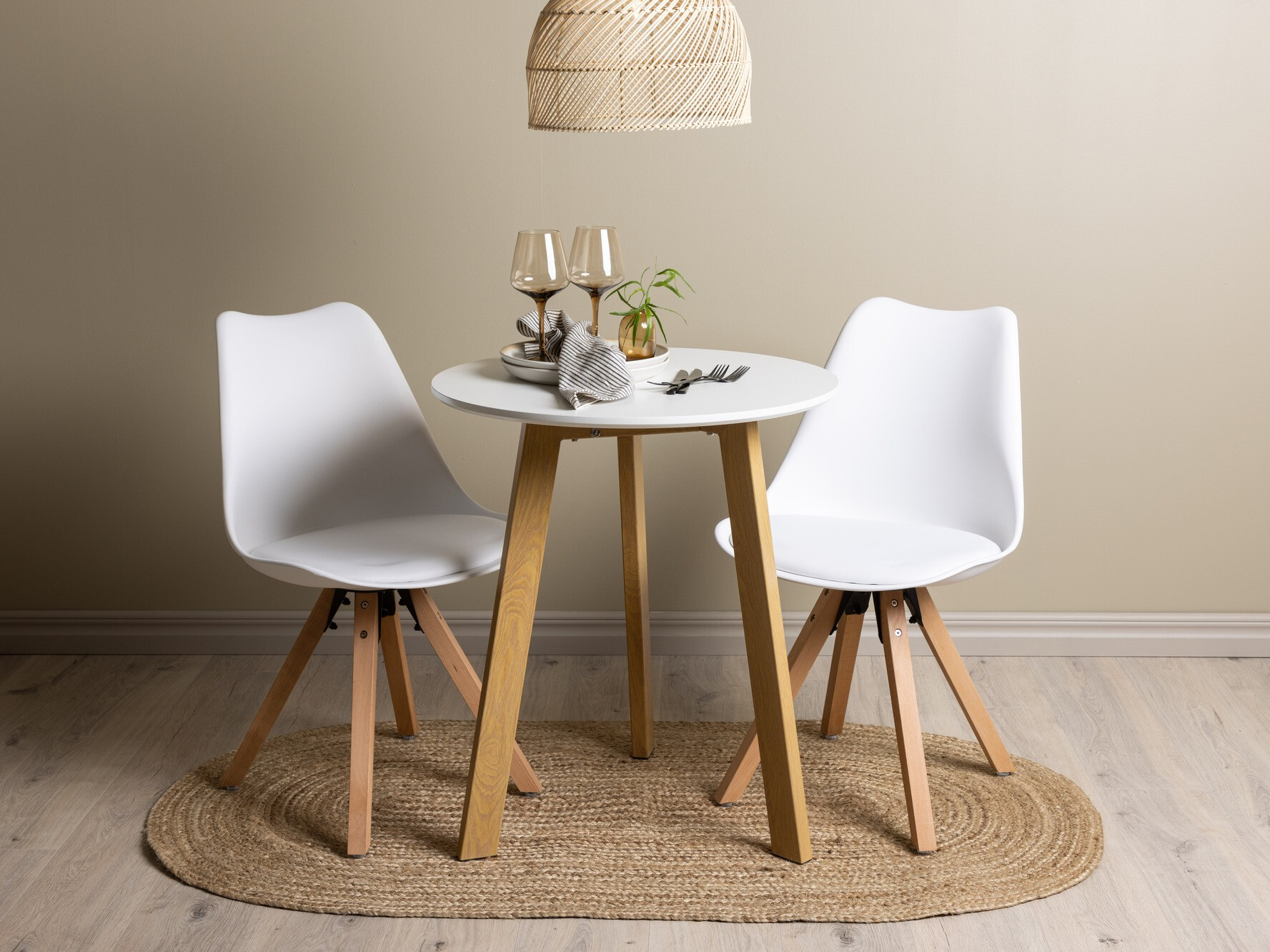 Essgruppe Dallas 3781 (Weiß + Hellbraun)