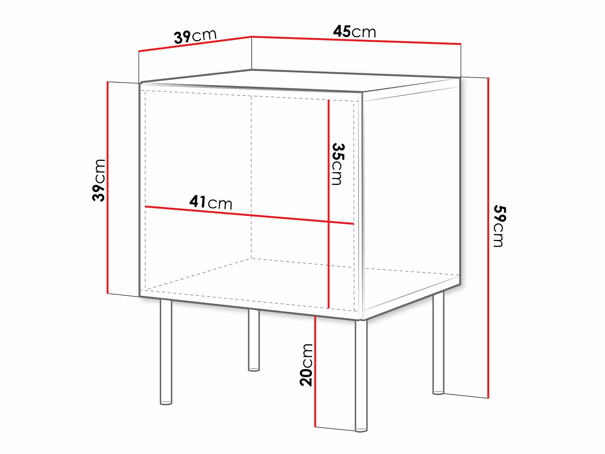 Set mit Nachttischen Celra (Weiß)