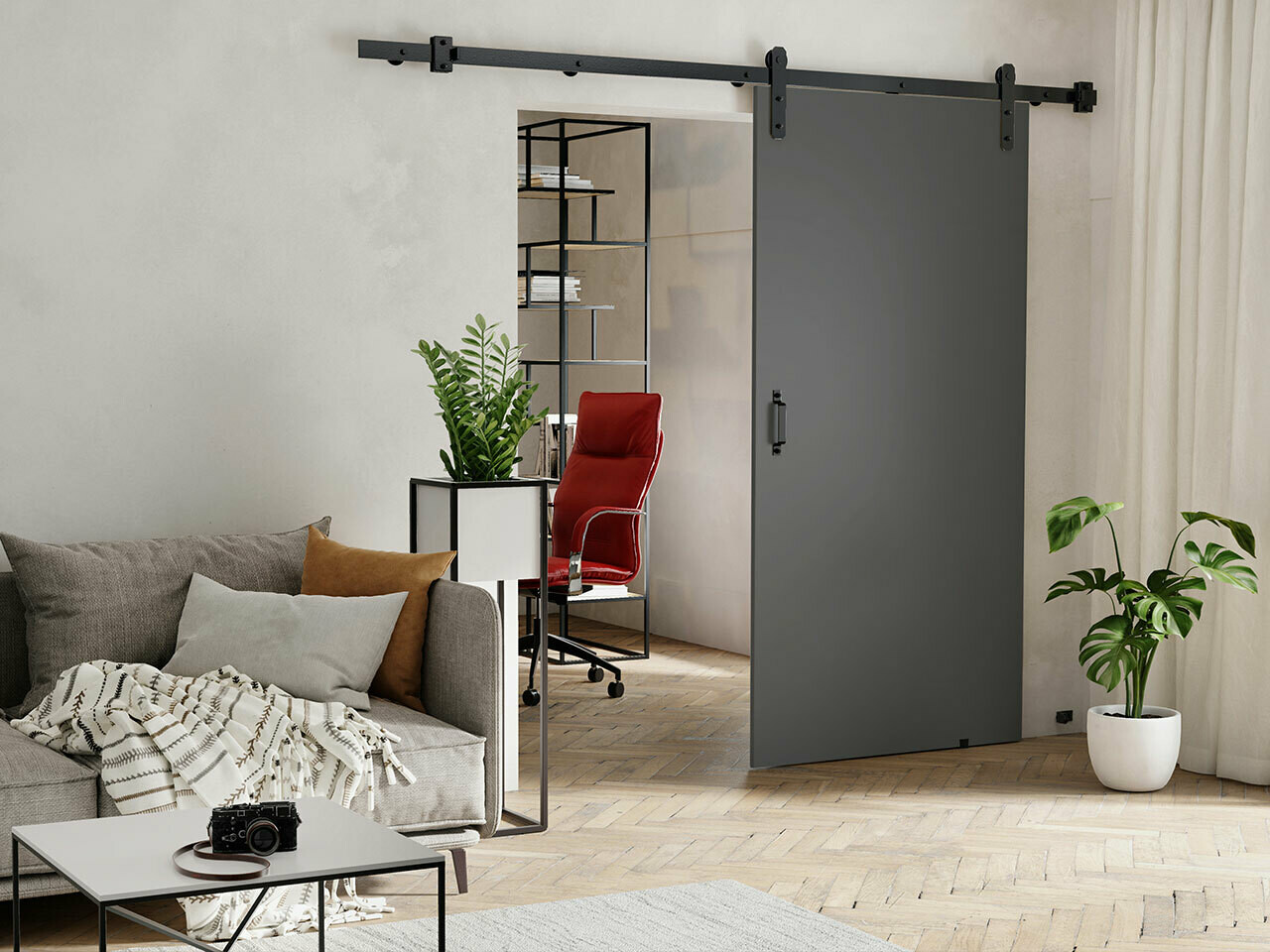 Schwebetür Dover 166 (Anthrazit)