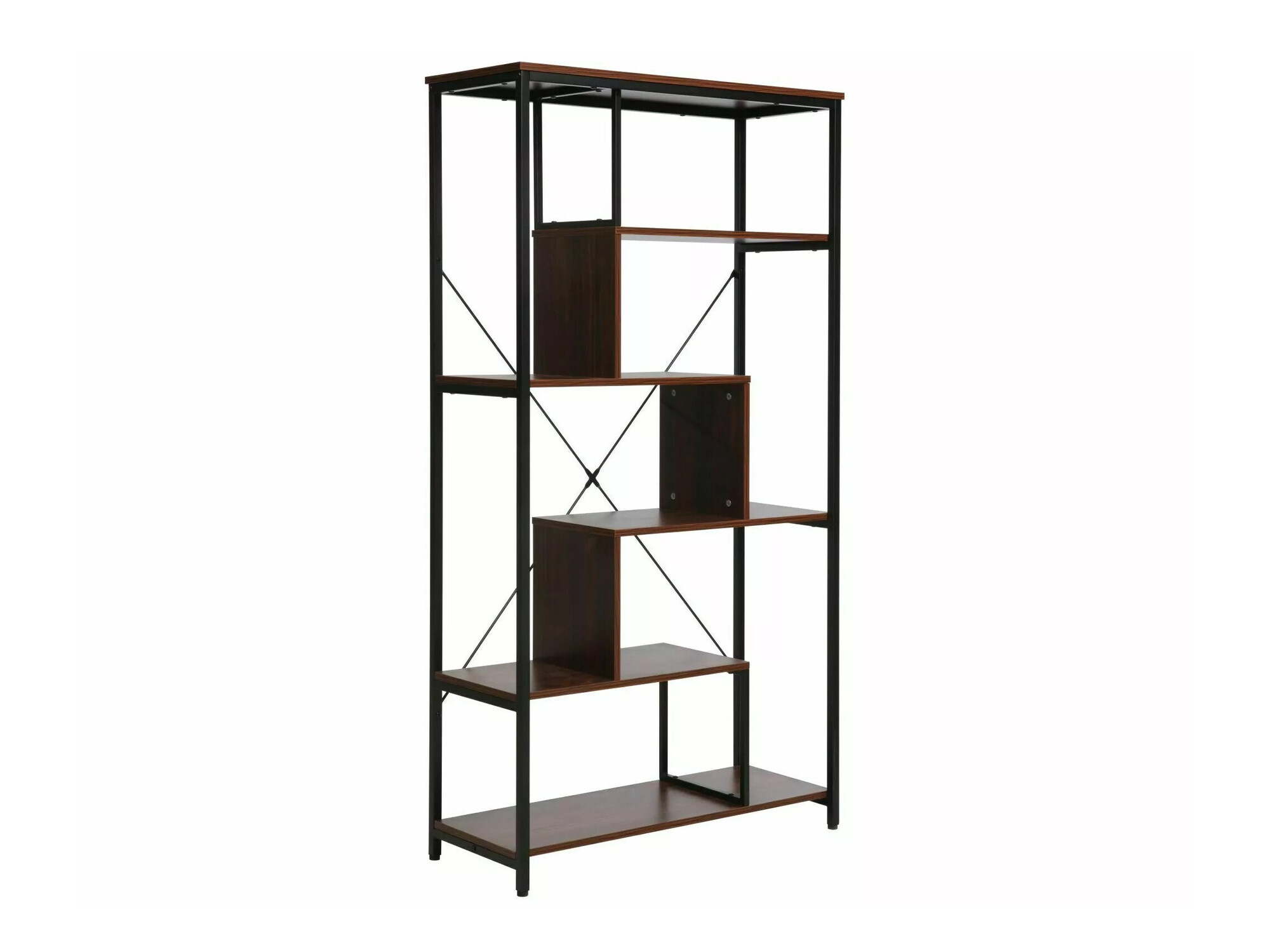 Regal Detroit 234 (Walnussholzoptik + Schwarz)