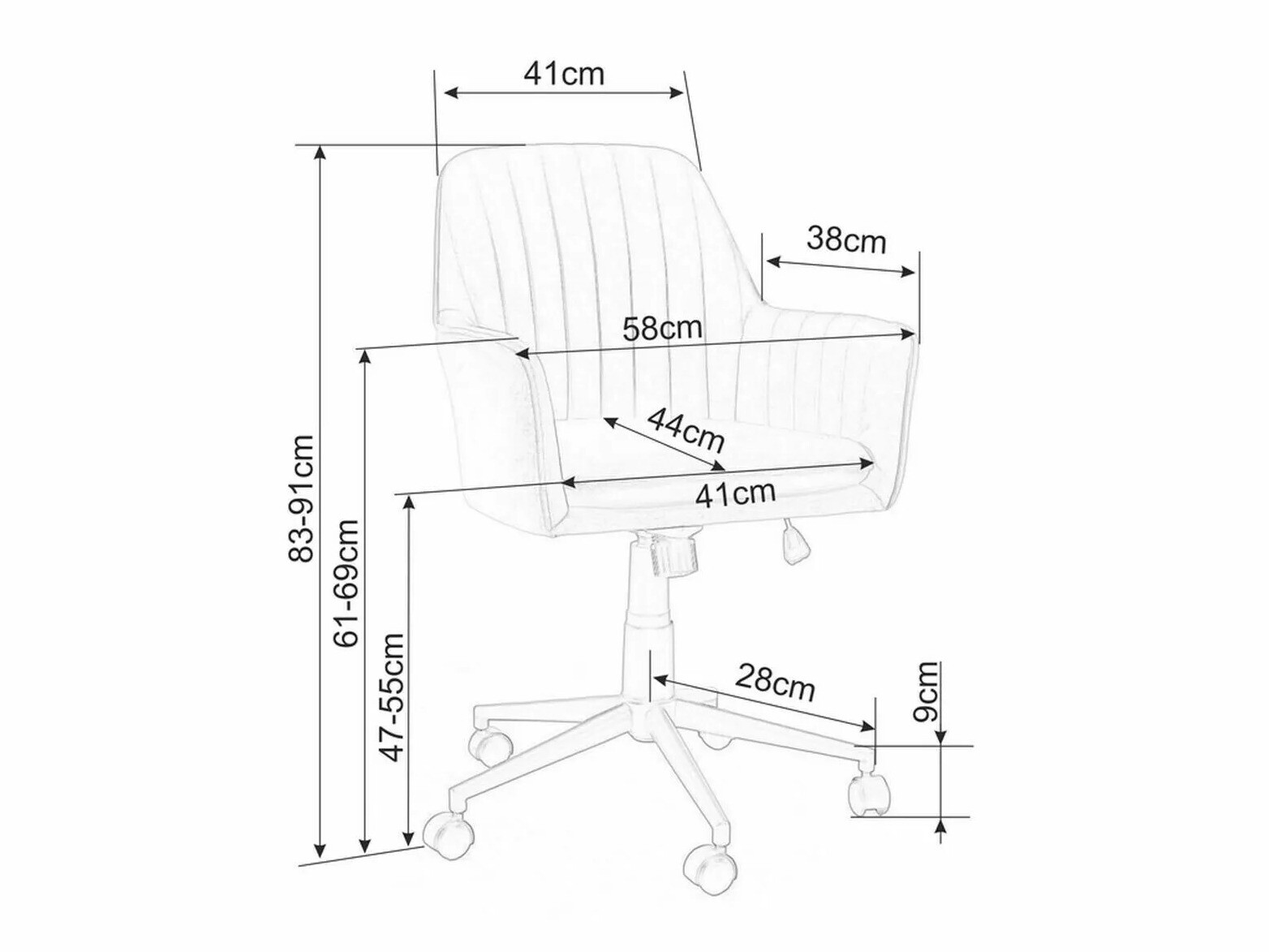 Bürostuhl Detroit 295 (Rosa)