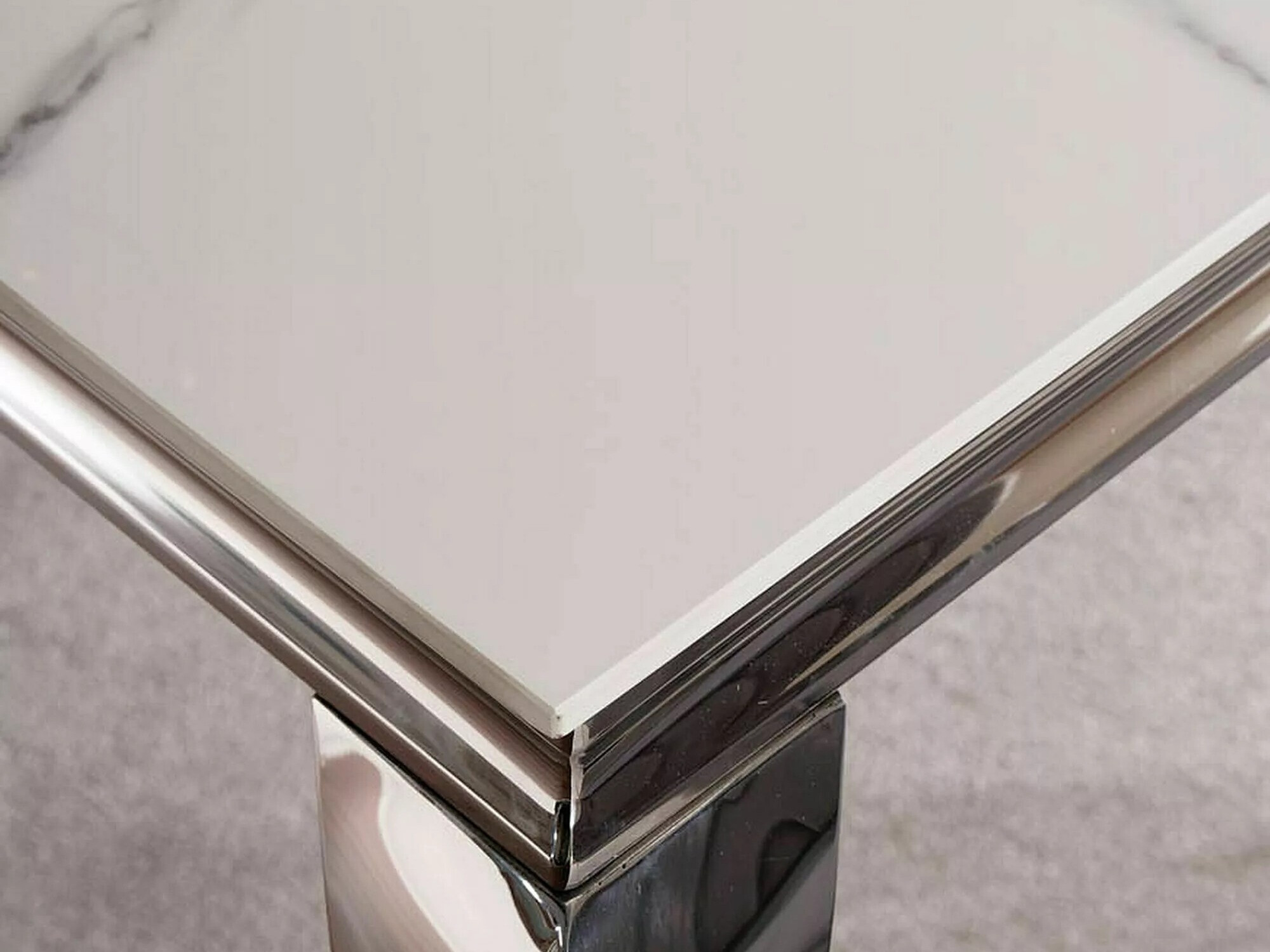 Tisch Detroit 323 (Silber + Weißer Marmor)