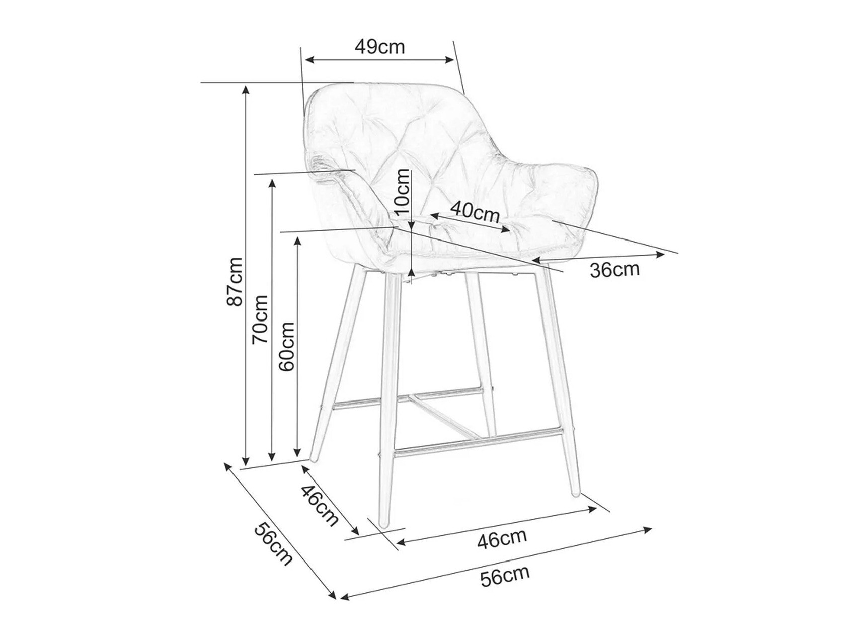 Barstuhl Detroit 362 (Schwarz)