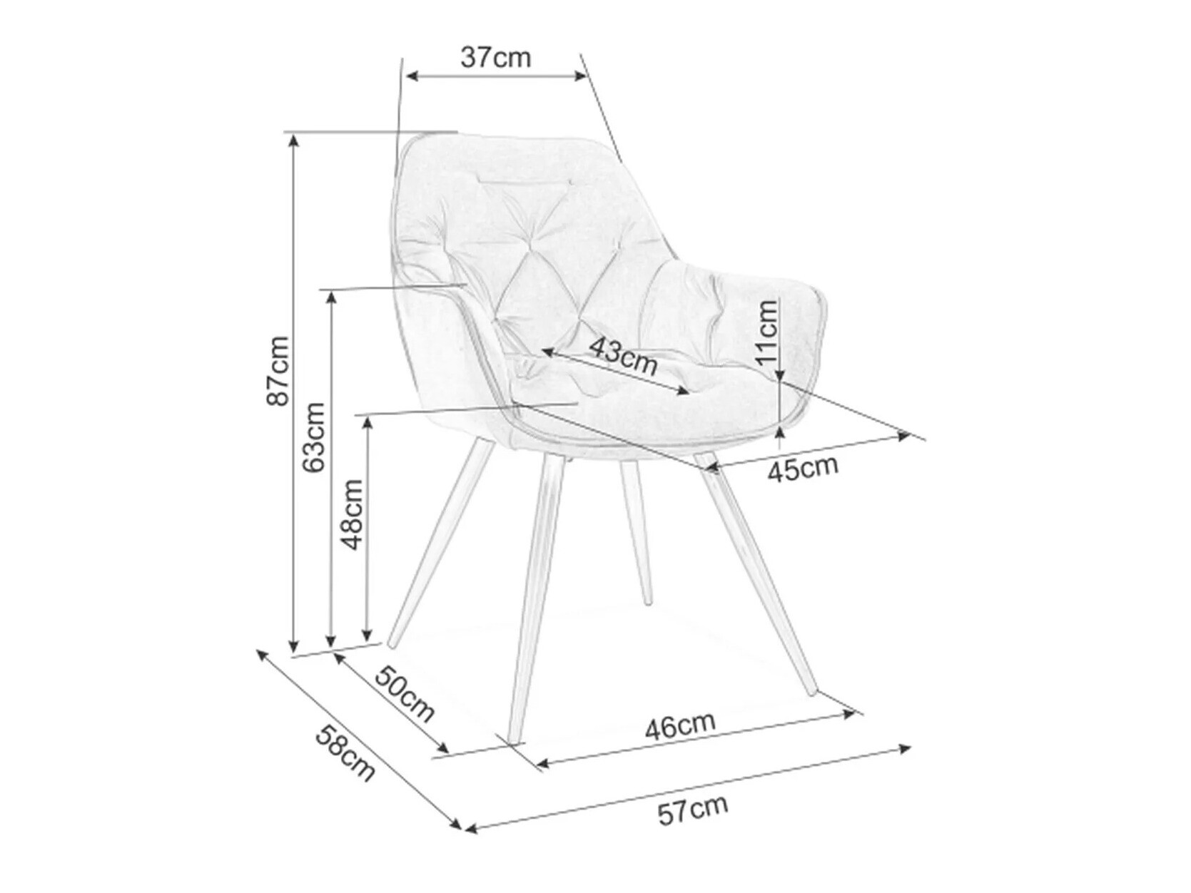 Stuhl Detroit 368 (Gelb)
