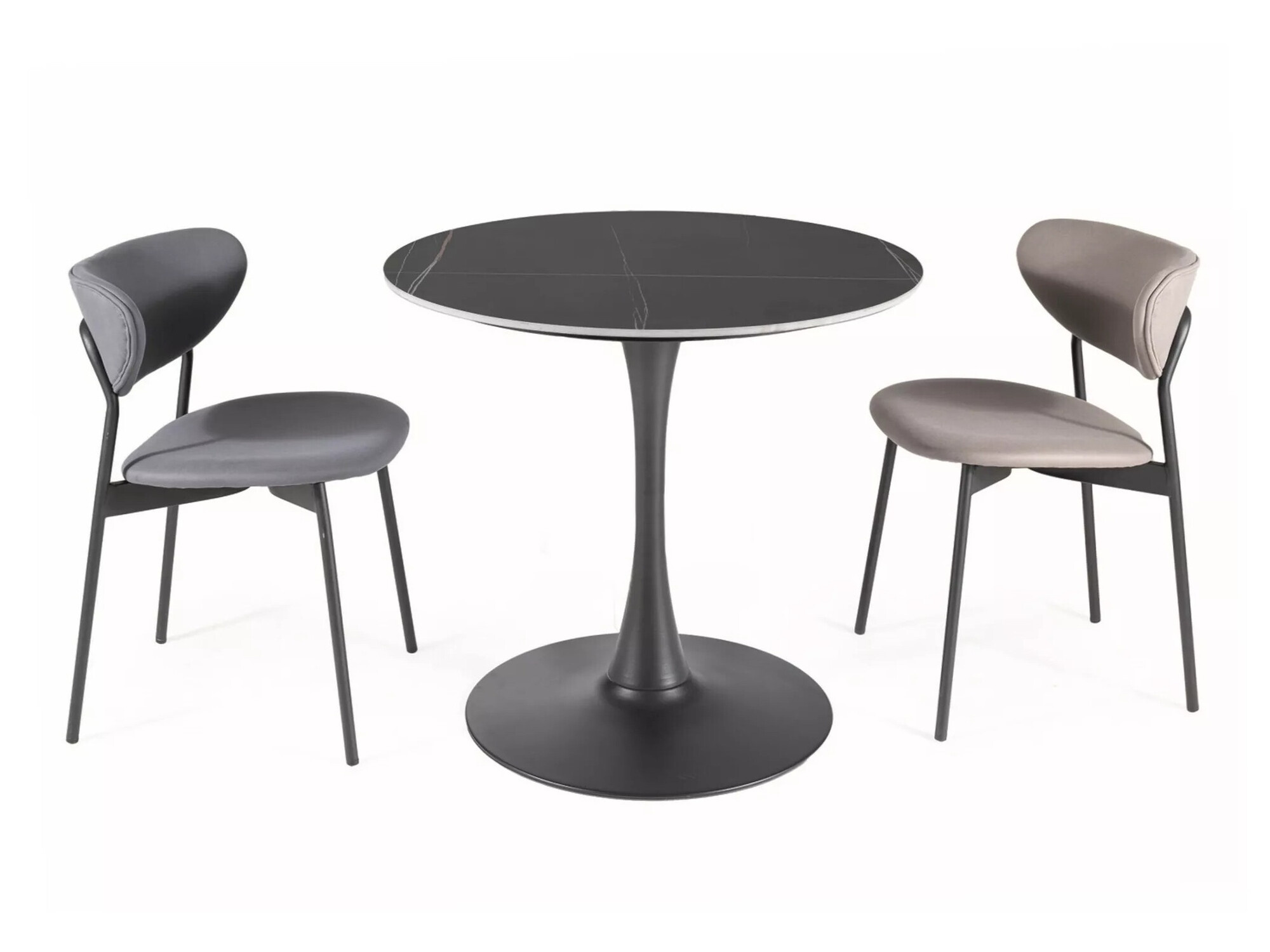 Tisch Detroit 377 (Schwarz + Schwarzer Marmor)