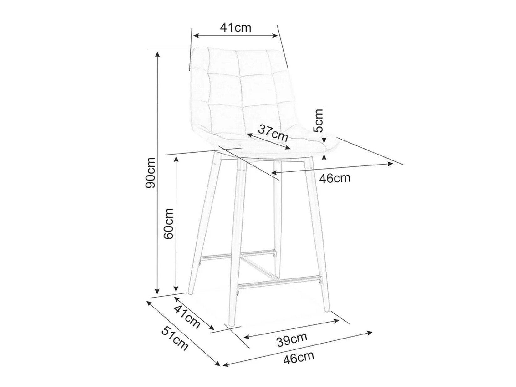 Barstuhl Detroit 393 (Grau)