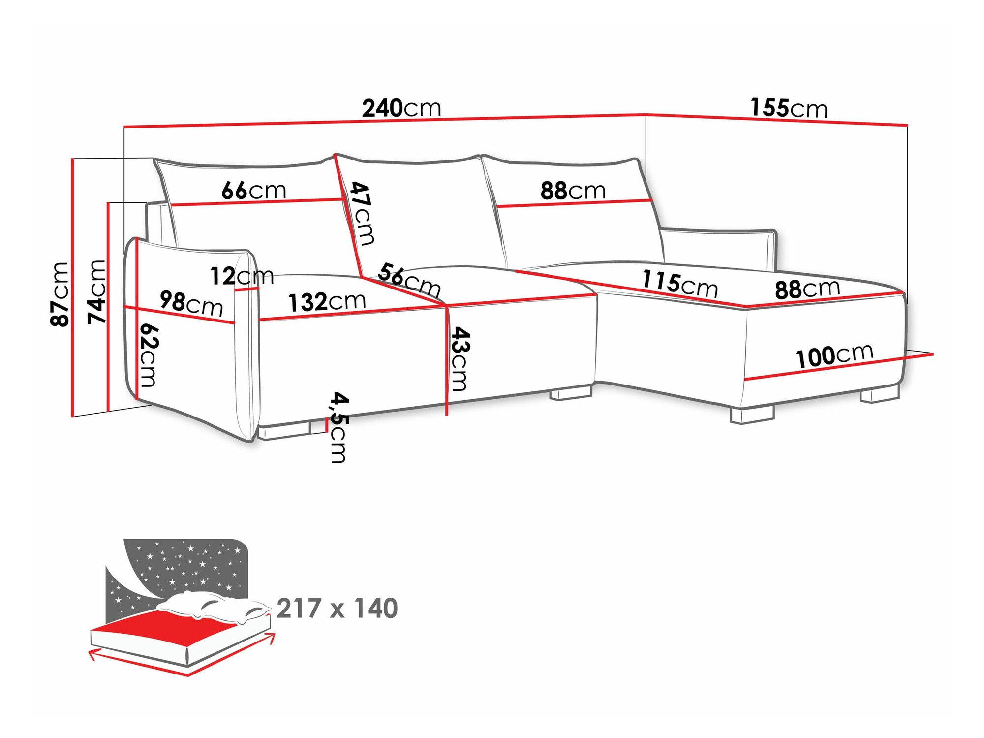 Ecksofa Columbus 226 (Soul 3)