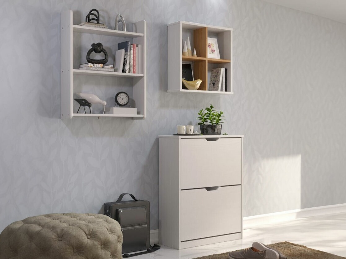 Flurgarnitur Indianapolis C113 (Weiß + Eichenholzoptik Honig)