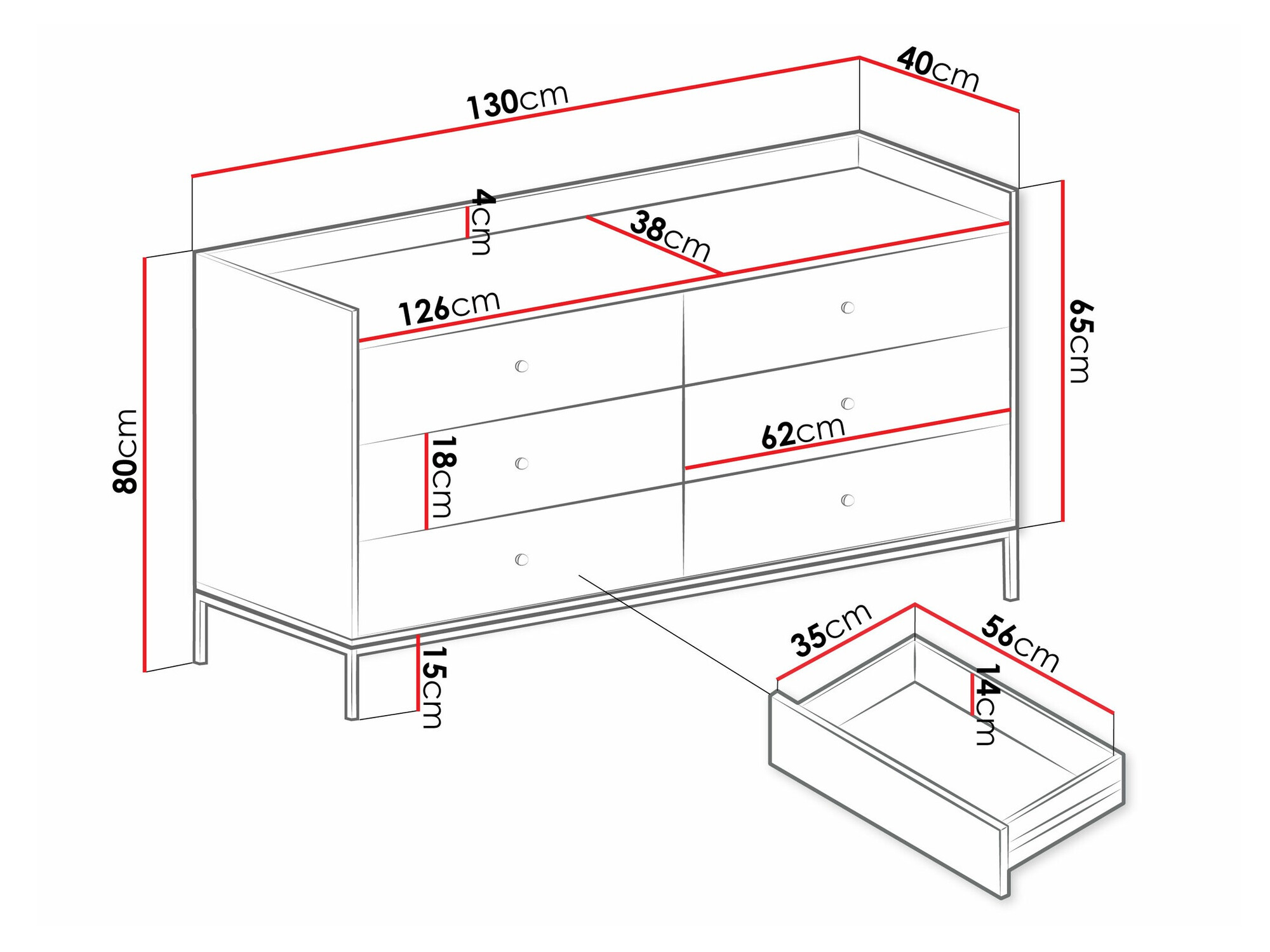 Kommoden Comfivo Etmore 101 (Grau)
