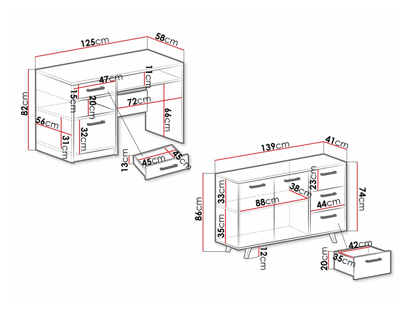 Möbel-Set Delbalo 105 (Lila)