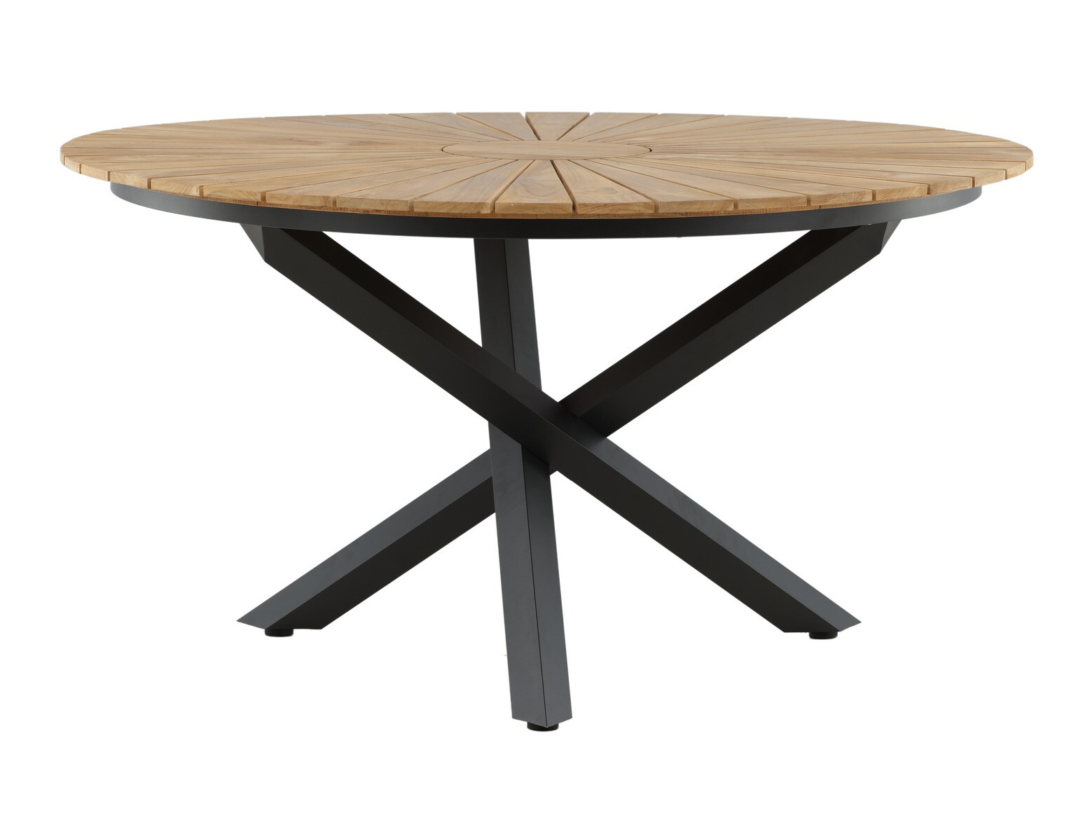 Gartentisch Dallas 5223 (Schwarz + Teakholz)