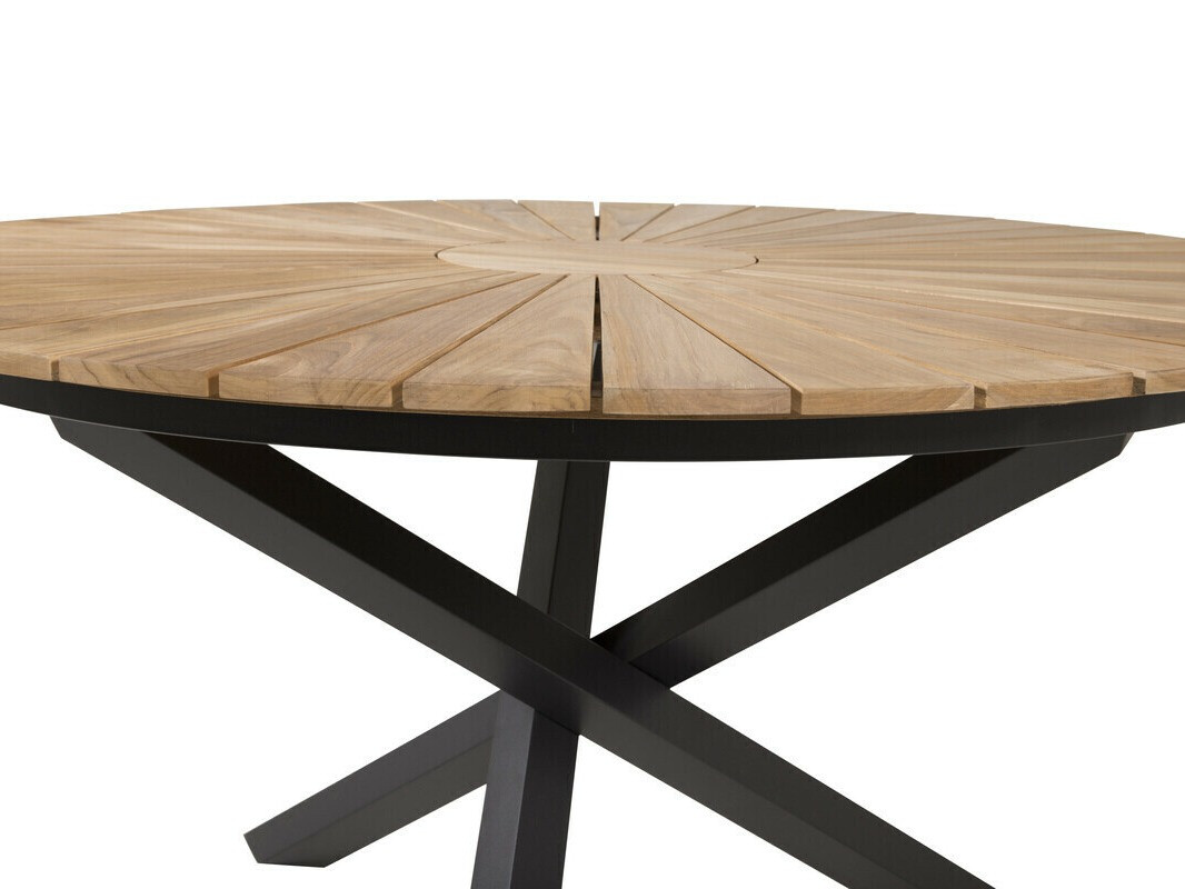 Gartentisch Dallas 5223 (Schwarz + Teakholz)