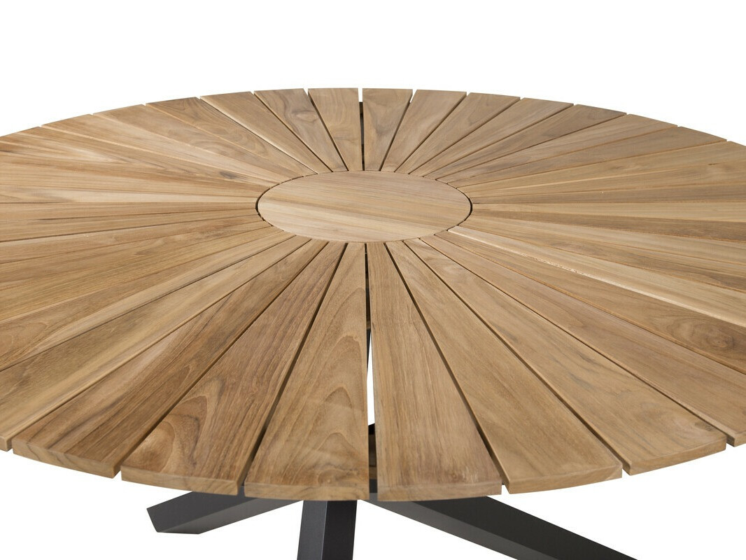 Gartentisch Dallas 5223 (Schwarz + Teakholz)