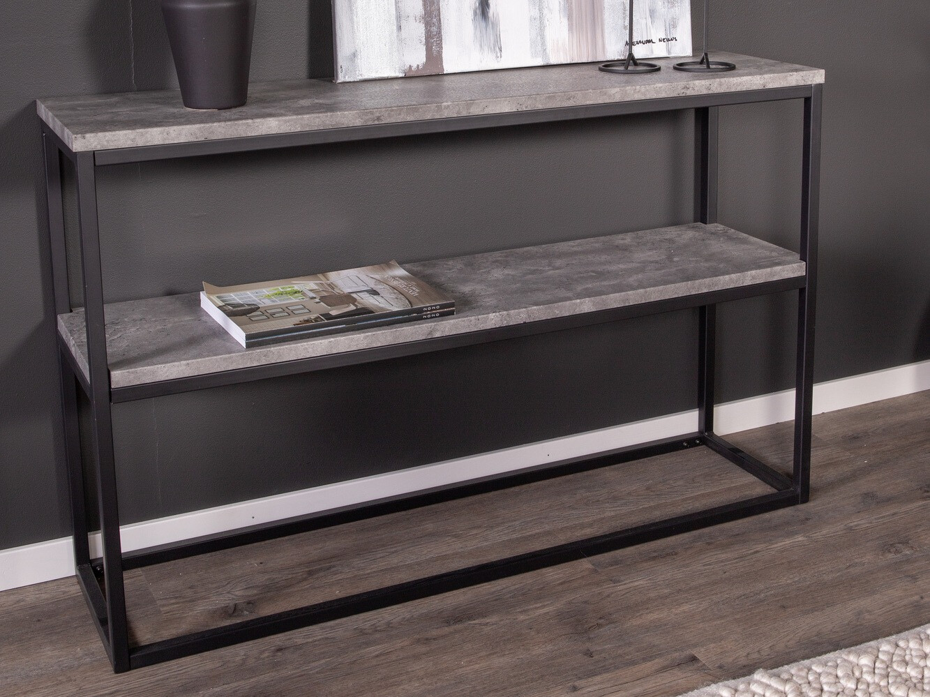 Konsolentisch Dallas 2521 (Beton + Schwarz)