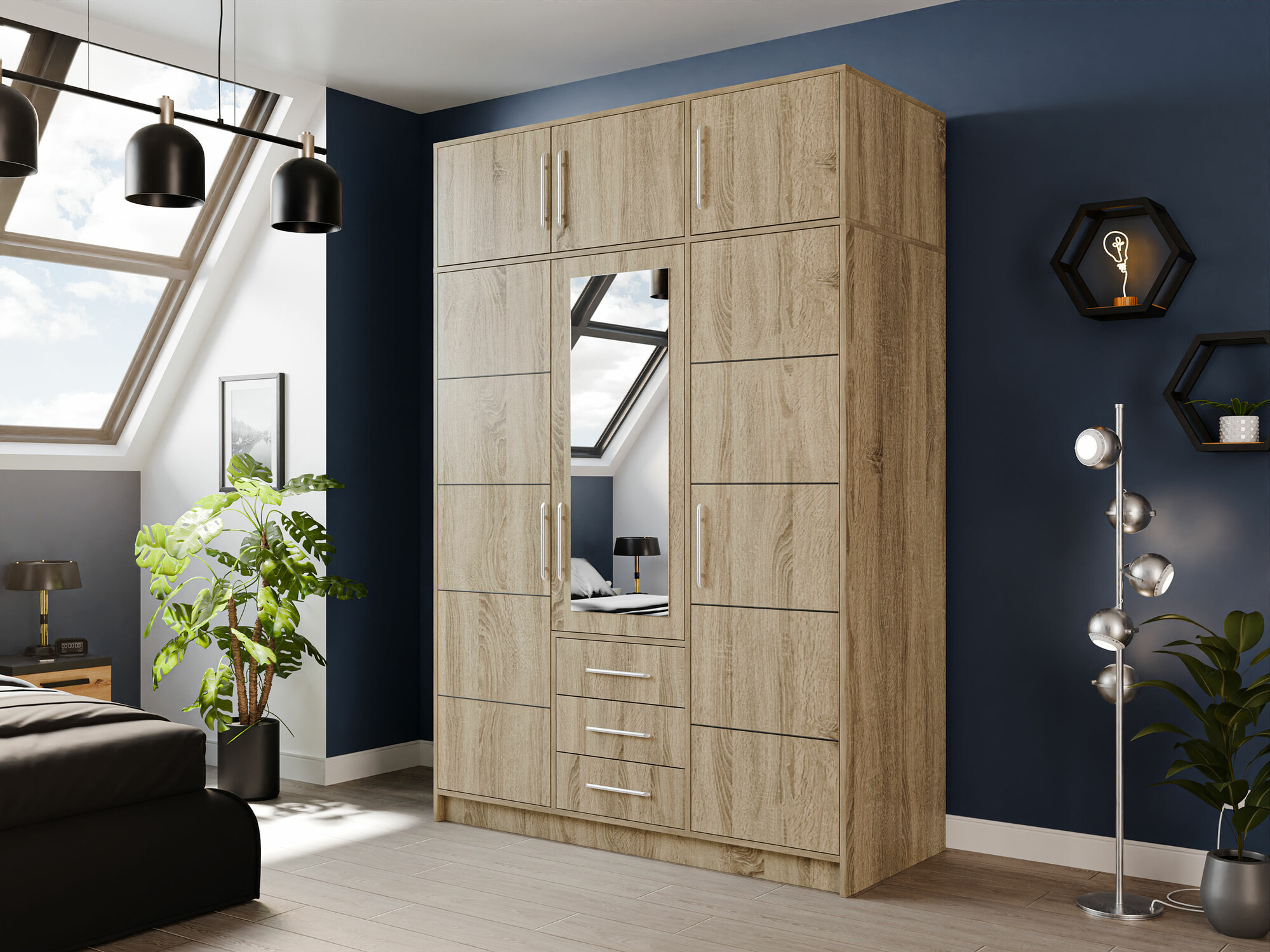 Sideboard Dortivu I (Sonoma Eichenholzoptik)