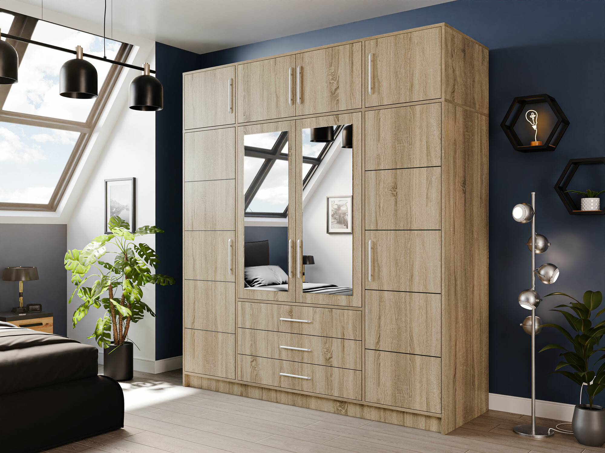 Sideboard Dortivu (Sonoma Eichenholzoptik)