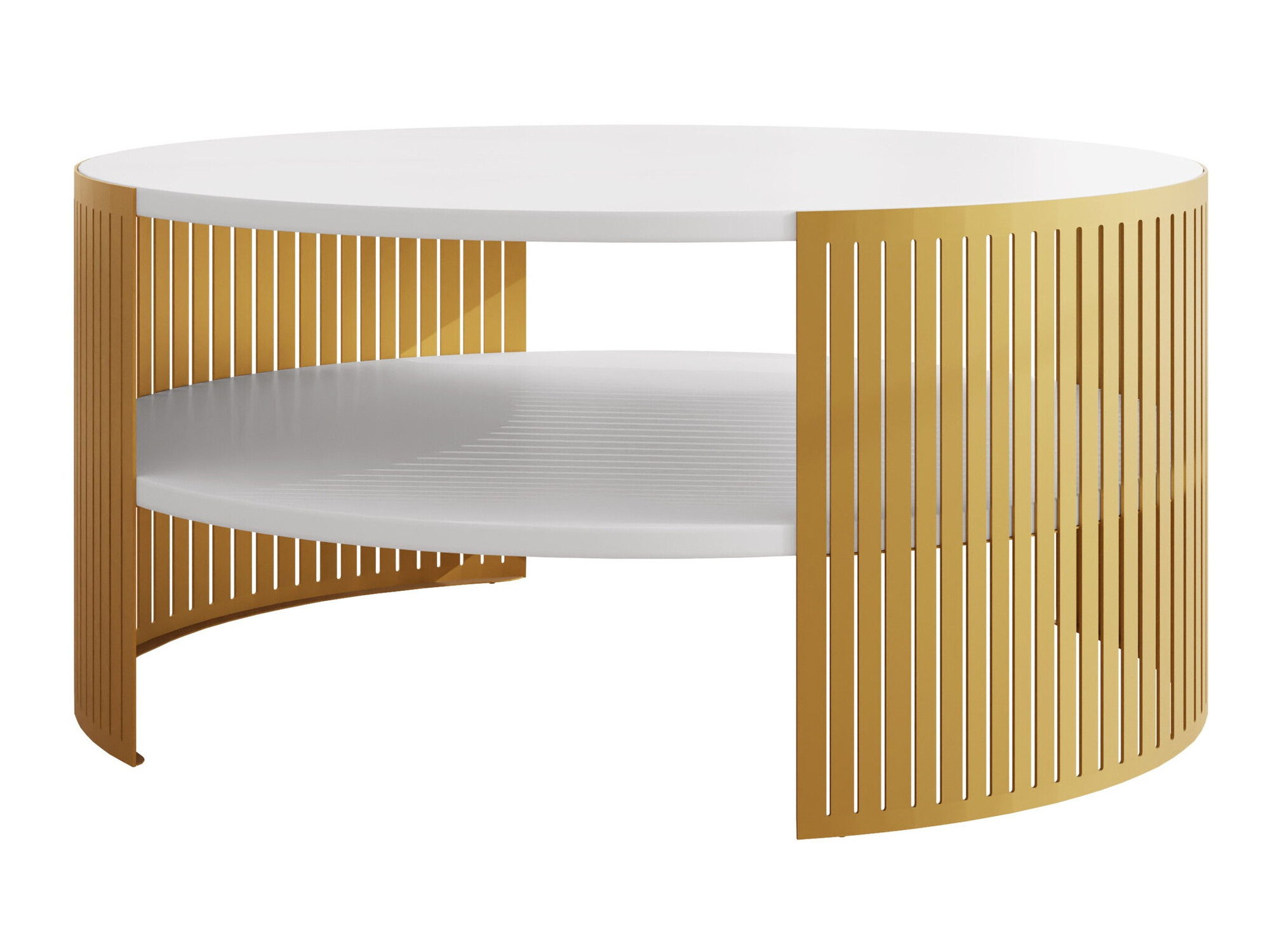 Couchtisch Civer I (Gold + Weiß)