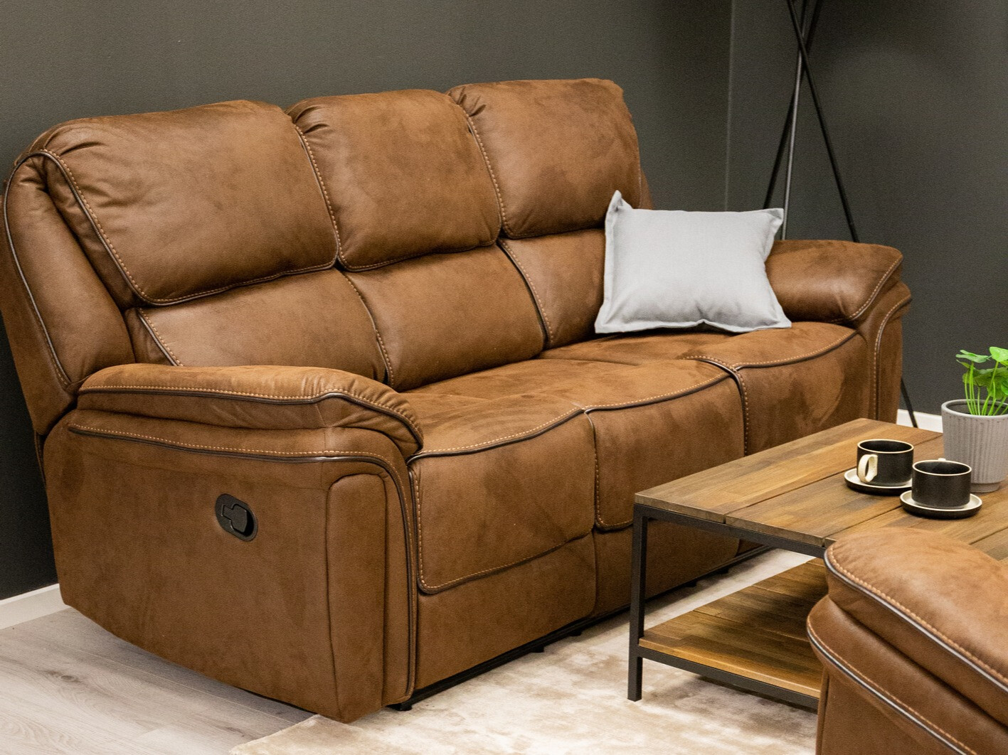 Sofa mit Liegefunktion Dallas 4724 (Braun)