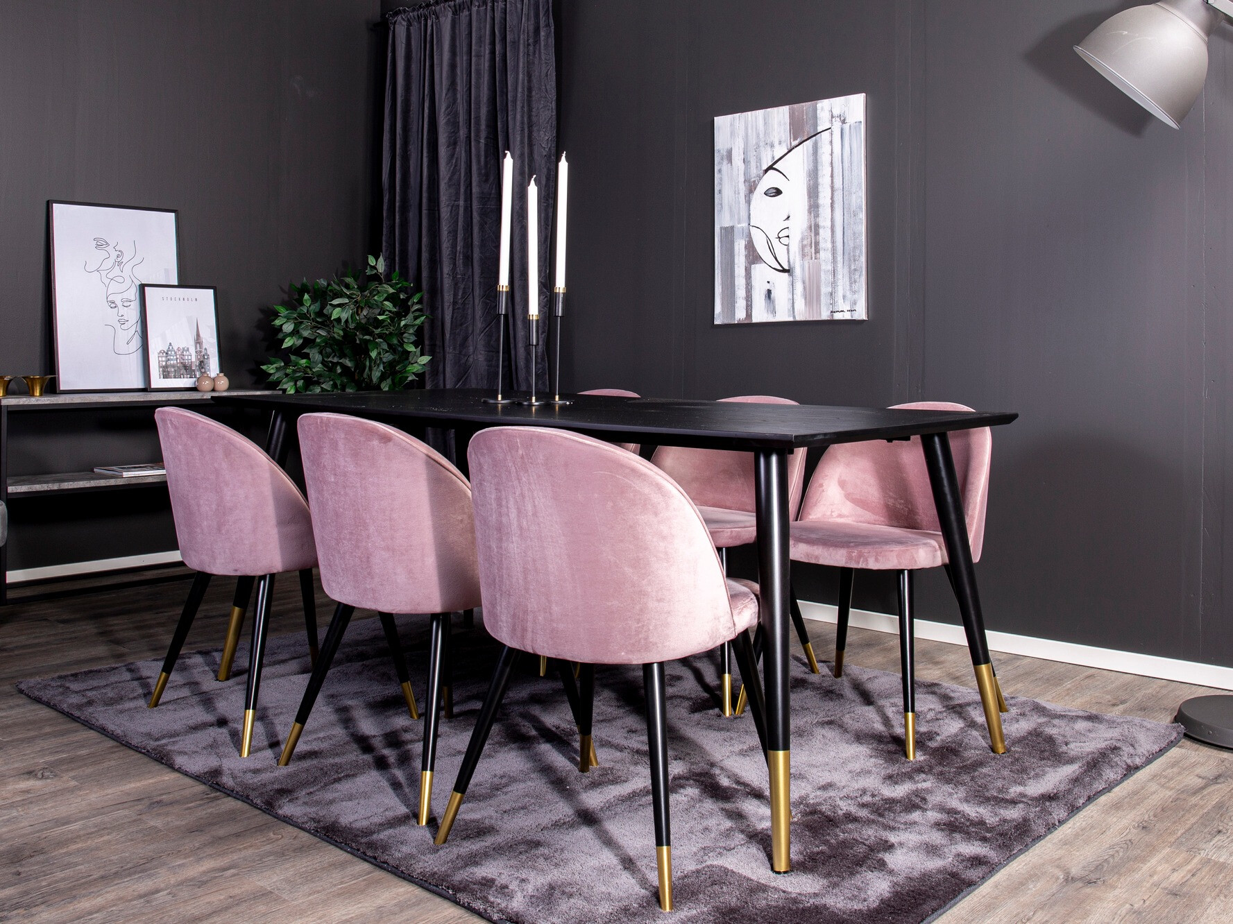 Essgruppe Dallas 346 (Rosa + Schwarz)