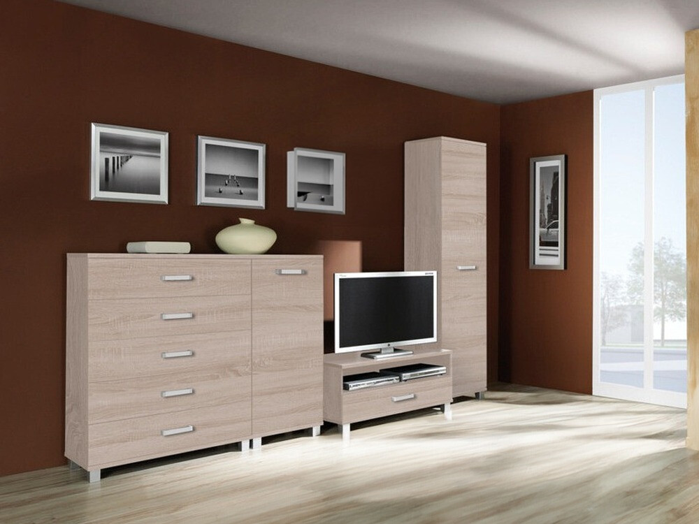 Wohnzimmer-Sets Cirevau 145 (Sonoma Eichenholzoptik)