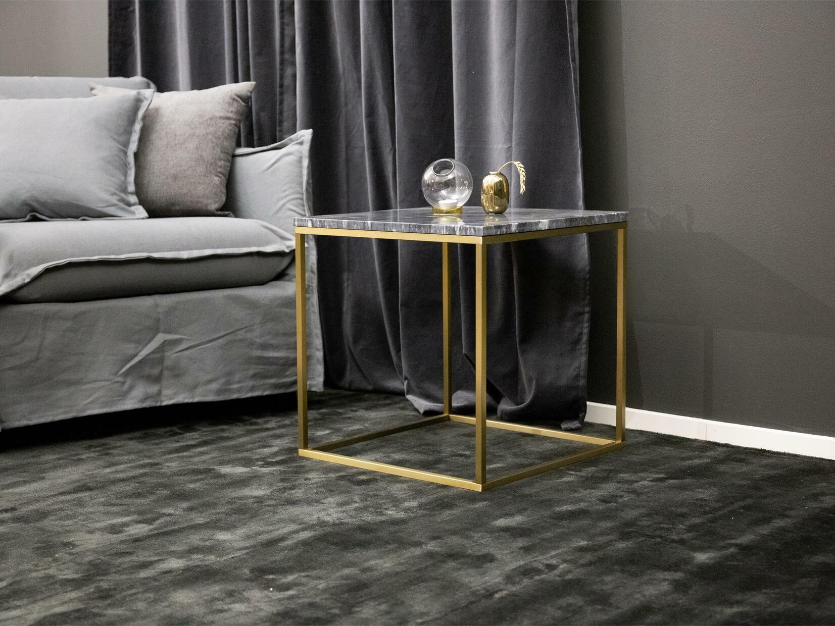 Couchtisch Dallas 178 (Schwarzer Marmor + Messing)