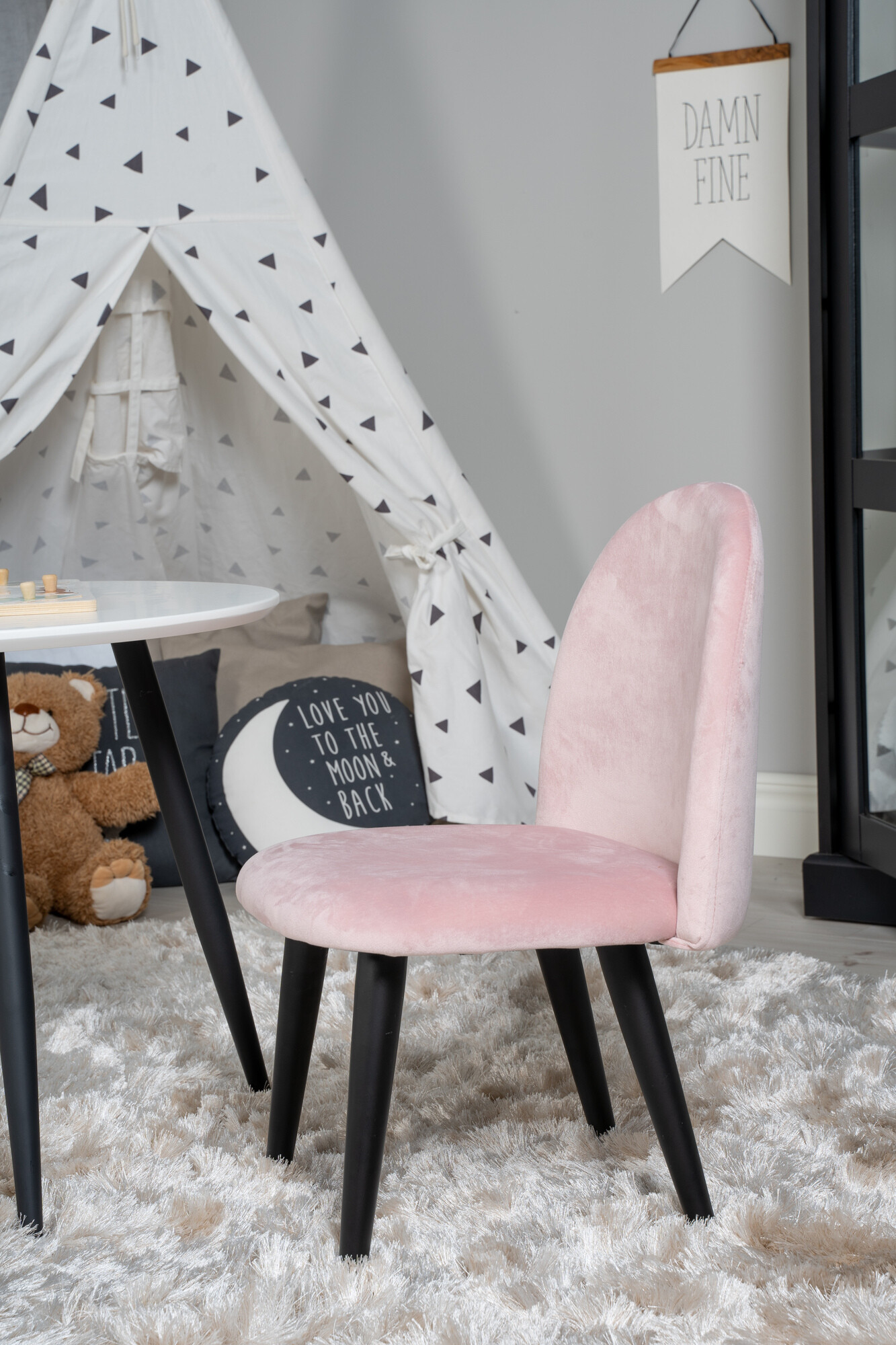 Kinderstuhl Dallas 165 (Rosa + Schwarz)