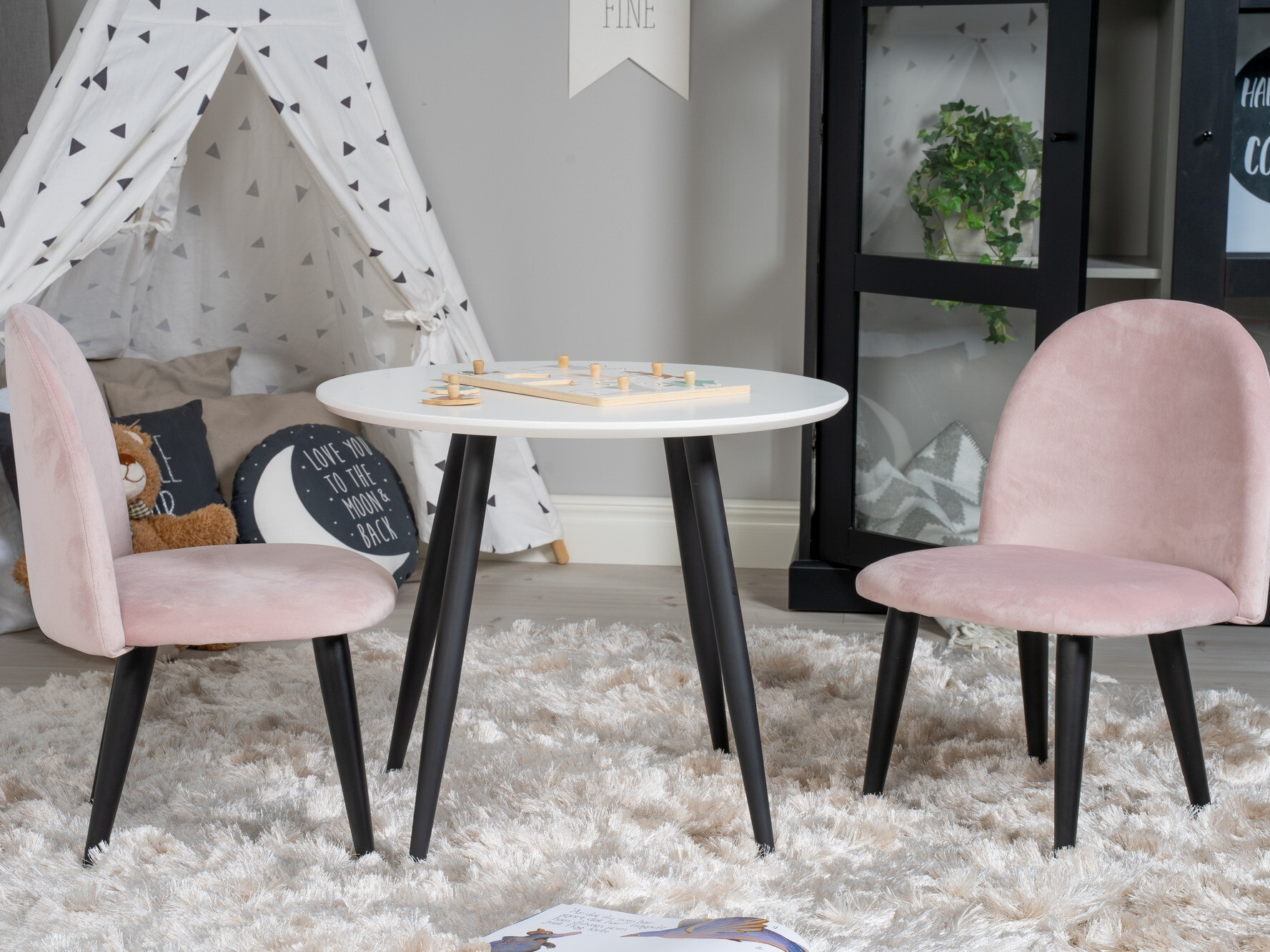 Kinderstuhl Dallas 165 (Rosa + Schwarz)