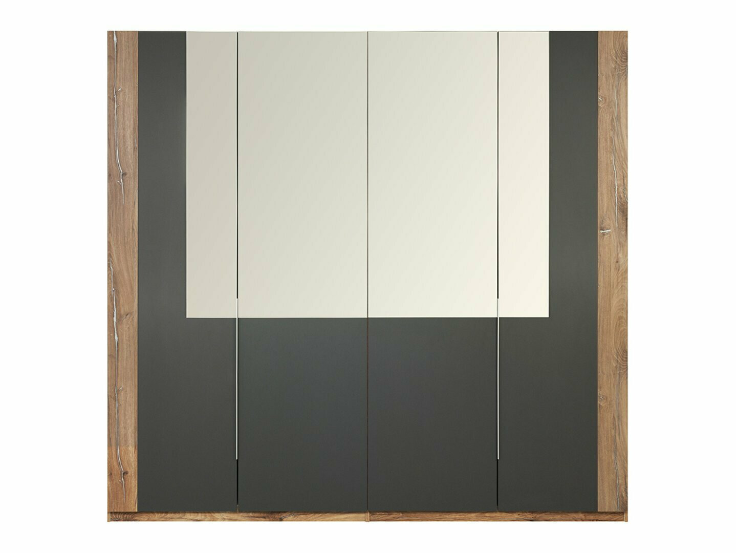 Kleiderschrank Boston 543 (Graphit + Eichenholzoptik dunkel)
