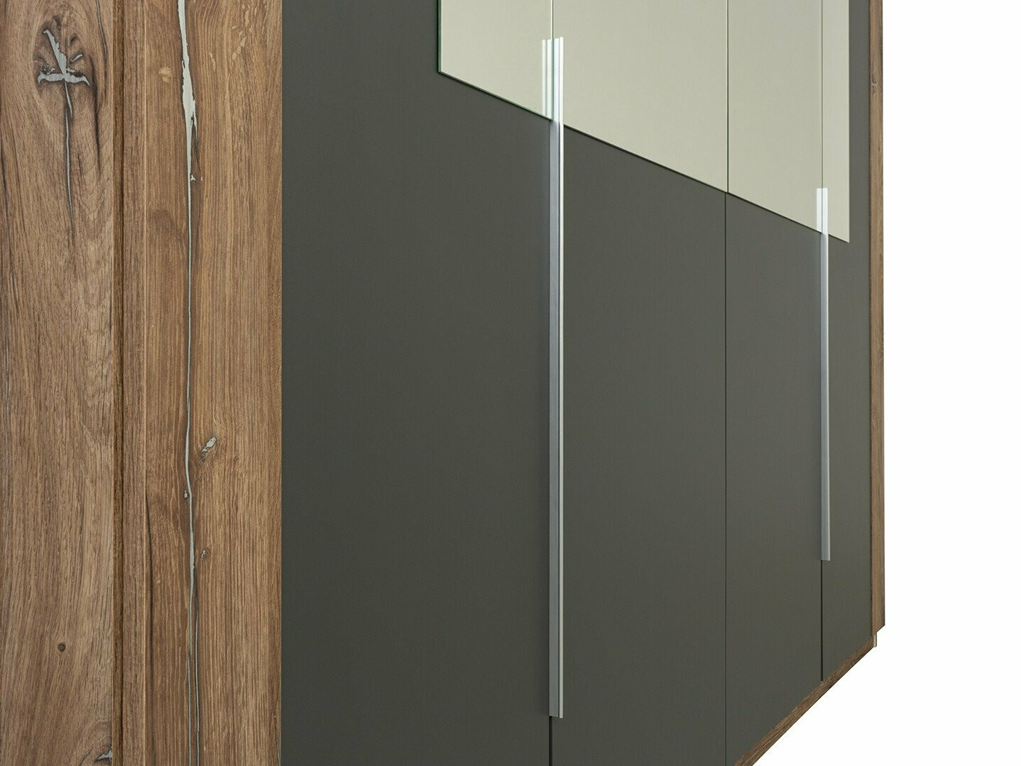 Kleiderschrank Boston 543 (Graphit + Eichenholzoptik dunkel)