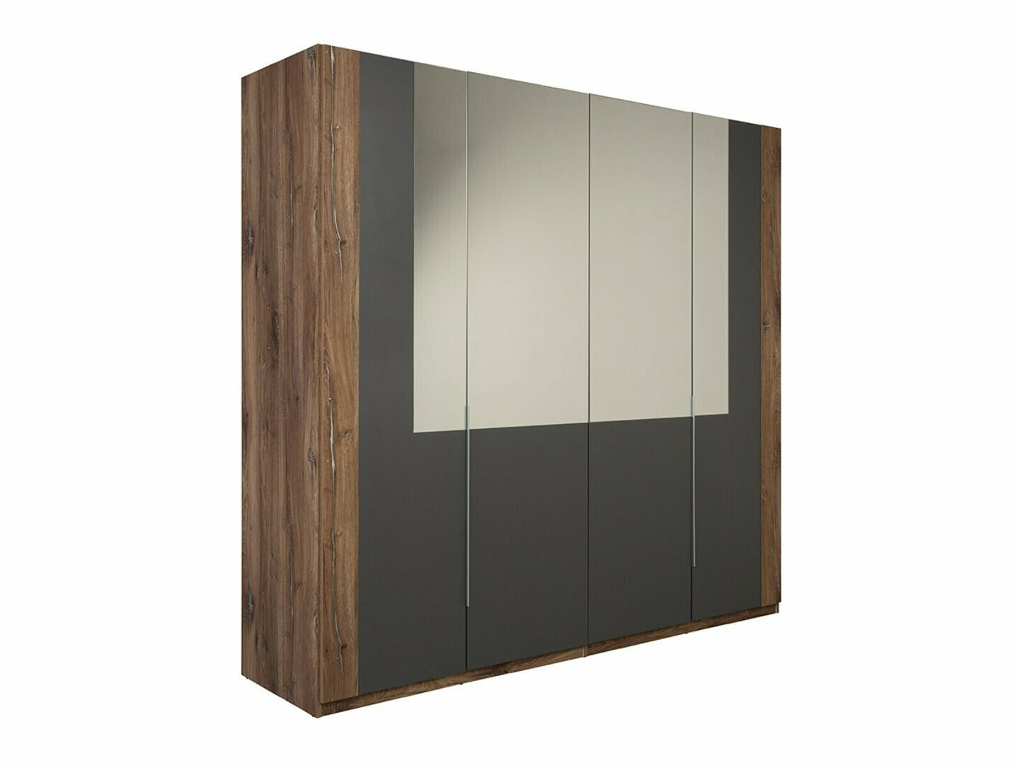 Kleiderschrank Boston 543 (Graphit + Eichenholzoptik dunkel)