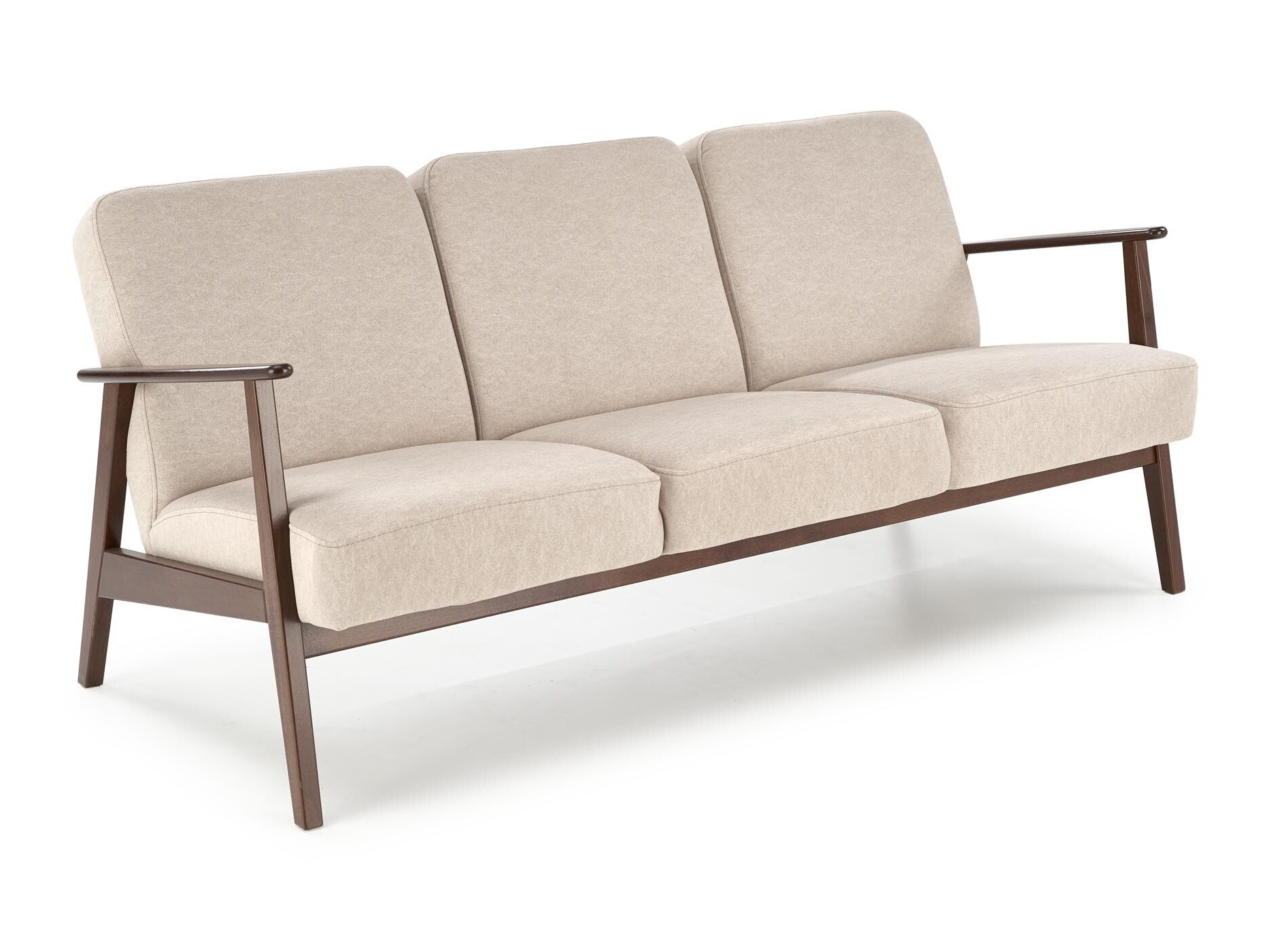 Sofa Houston 2117 (Beige + Walnussholzoptik)