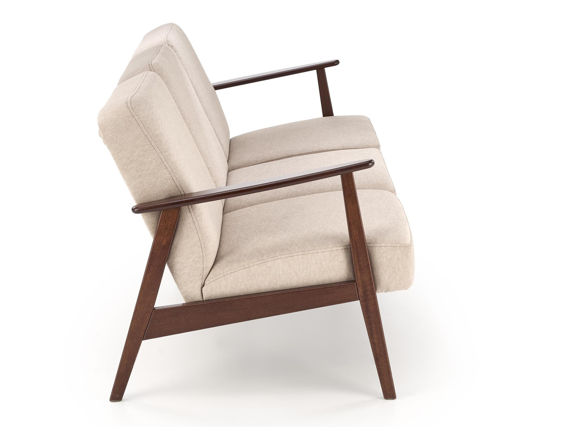 Sofa Houston 2117 (Beige + Walnussholzoptik)