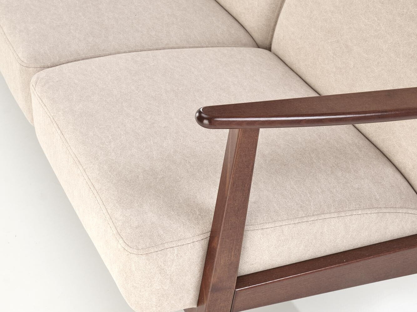 Sofa Houston 2117 (Beige + Walnussholzoptik)