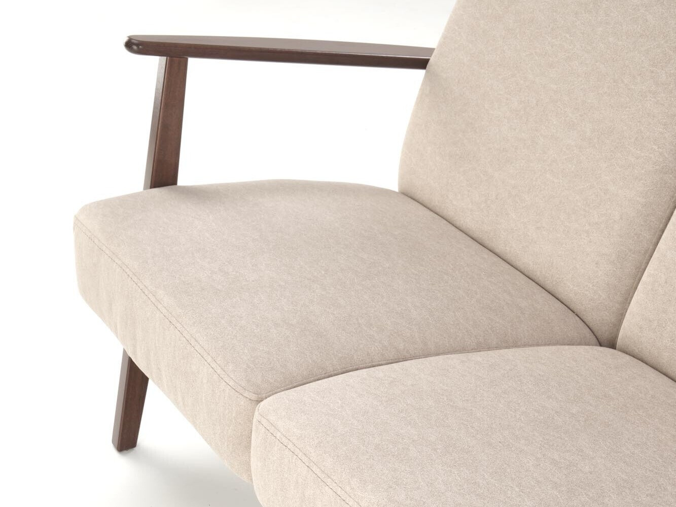 Sofa Houston 2117 (Beige + Walnussholzoptik)