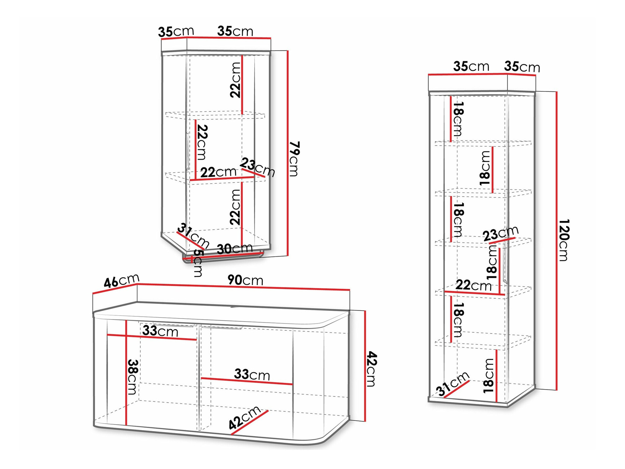 Badezimmer-Set Sorleve 103 (Schwarz + Schwarzer Marmor)