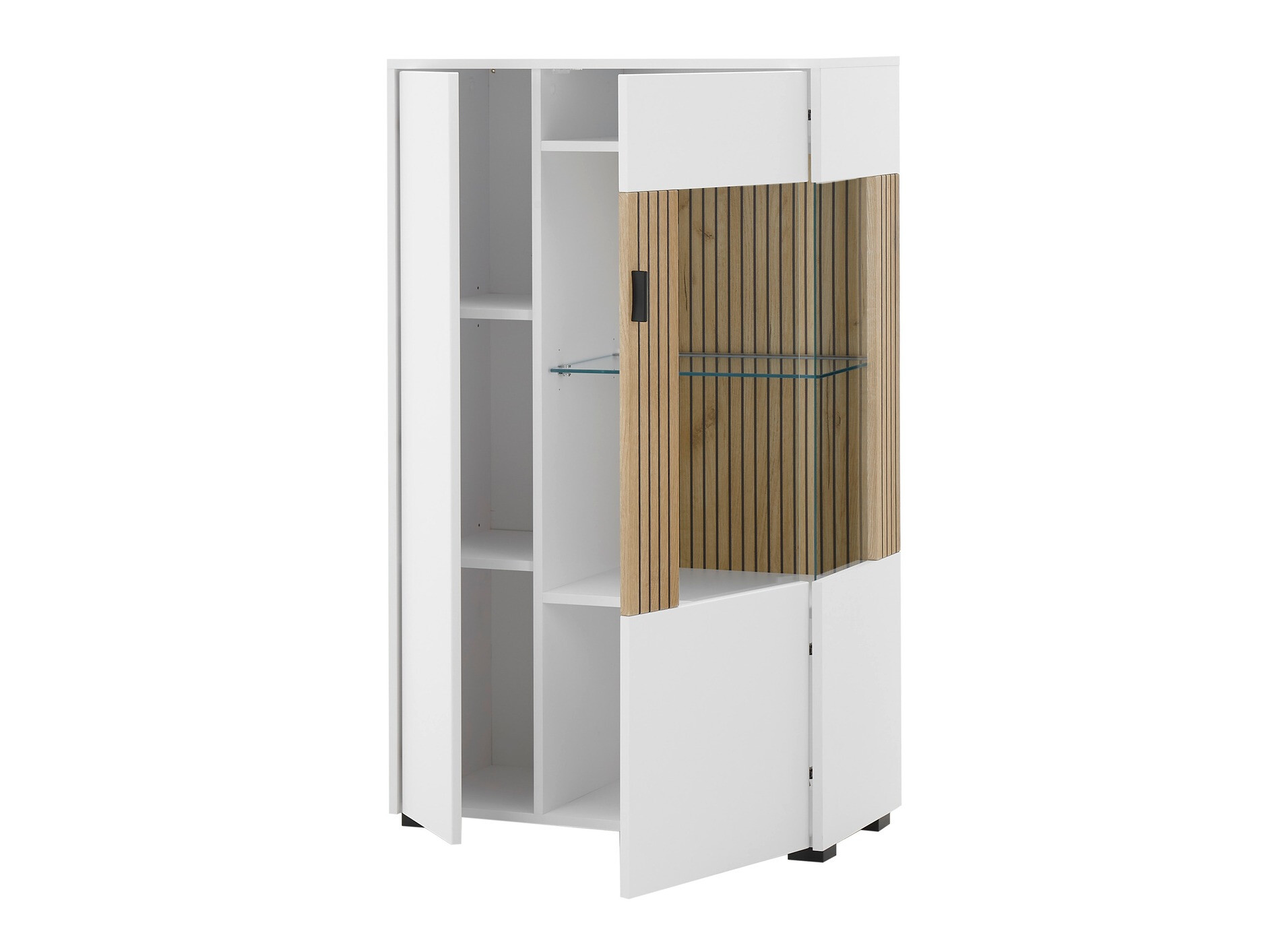 Sideboard Belmelu 102 (Weiß + Eichenholzoptik)