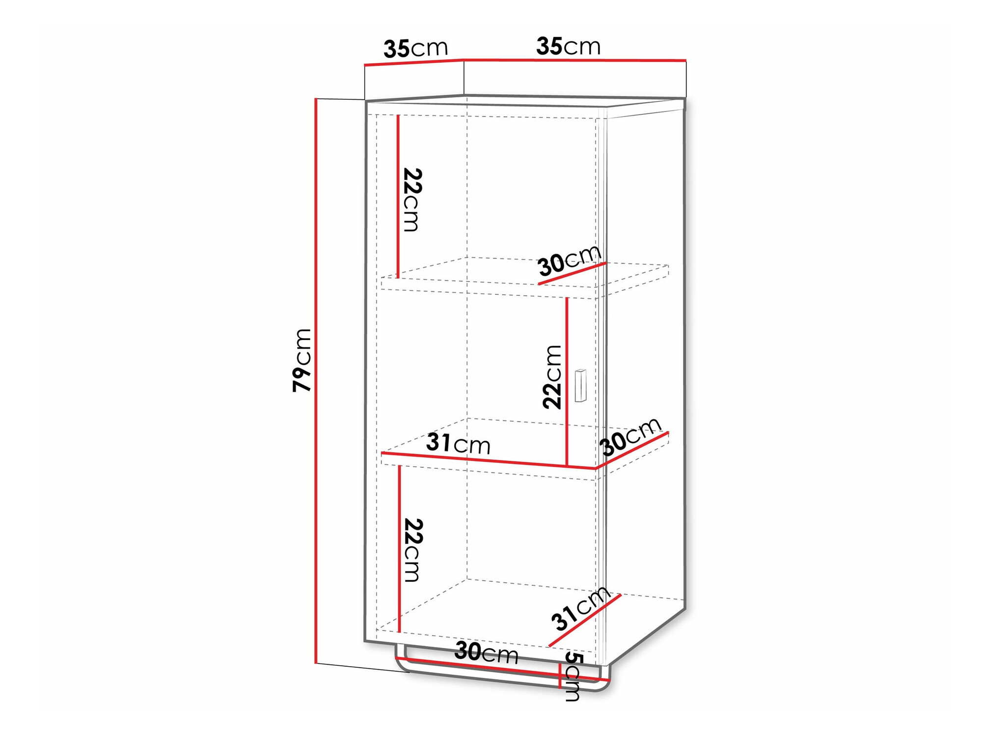 Wandhängeschrank für Badezimmer Levelbu 109 (Weiß + Weiß glänzend)