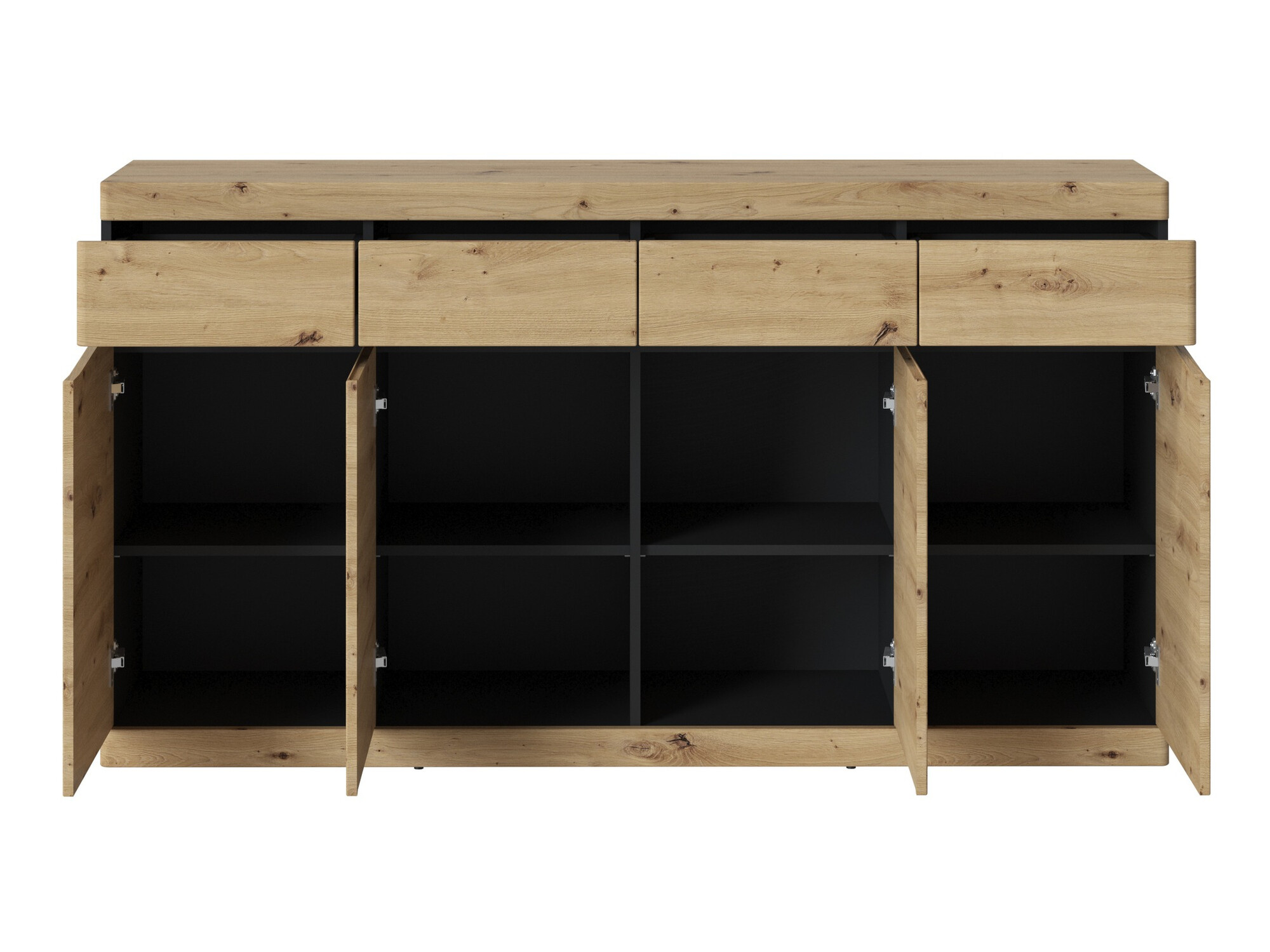 Kommoden Venlori 124 (Anthrazit + Artisan Eichenholzoptik)