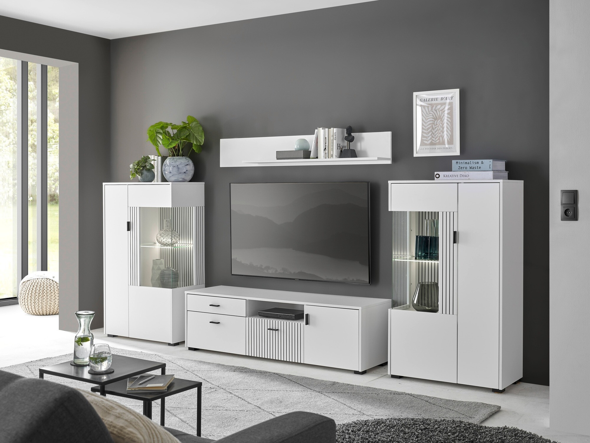 Wohnzimmer-Sets Belmelu 122 (Weiß)