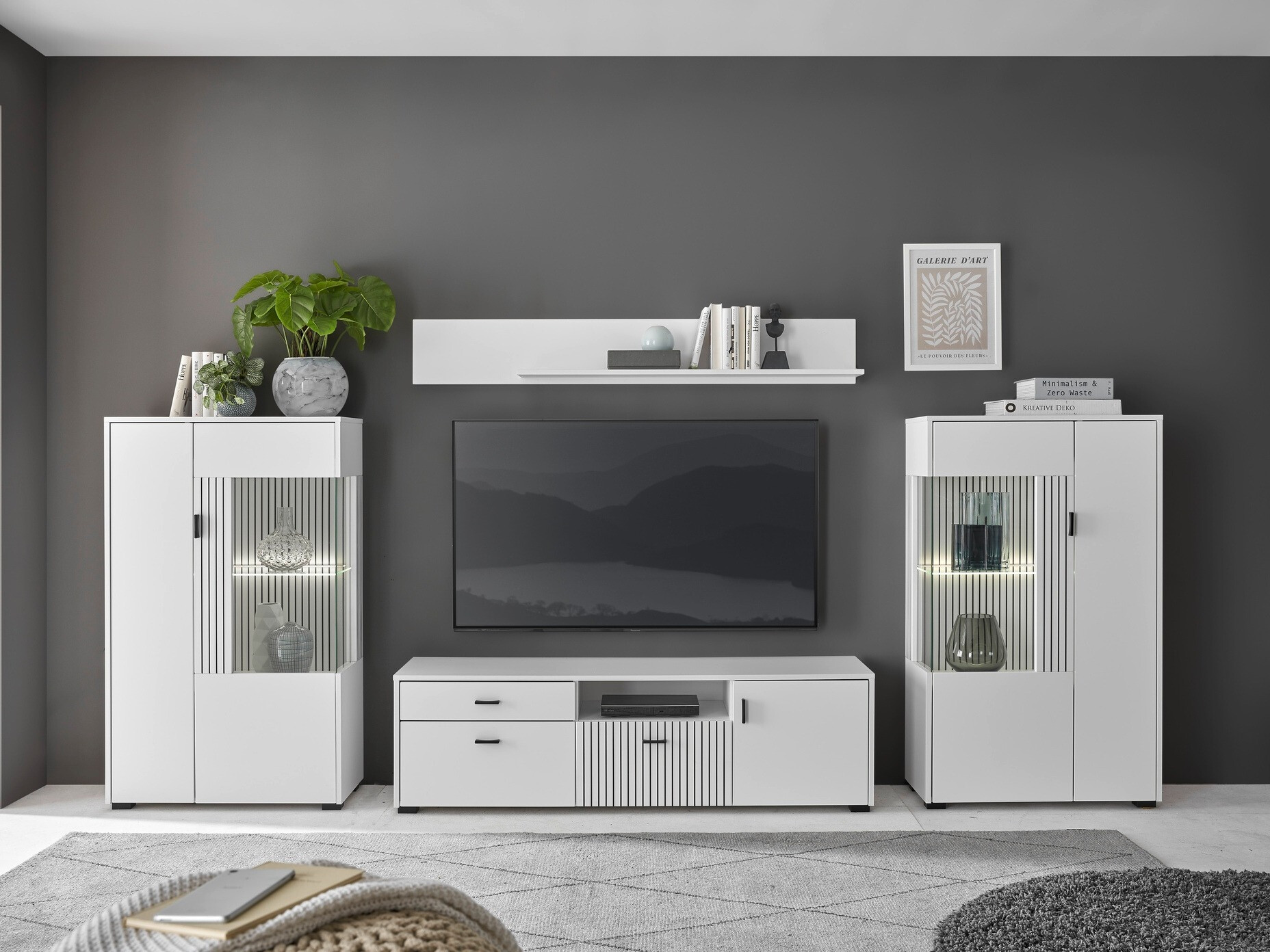 Wohnzimmer-Sets Belmelu 122 (Weiß)