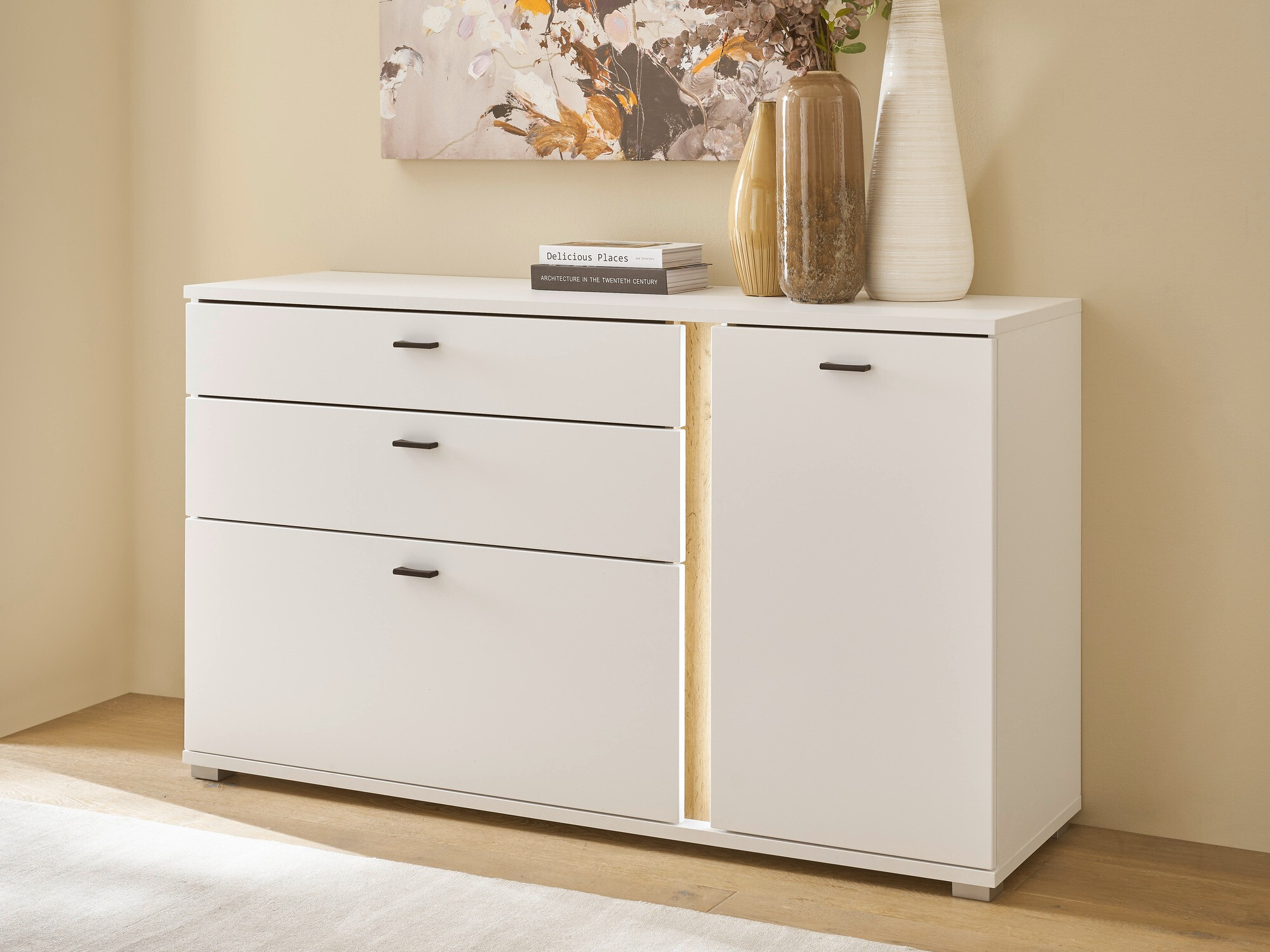 Kommoden Avimavi 106 (Weiß + Wotan Eiche)