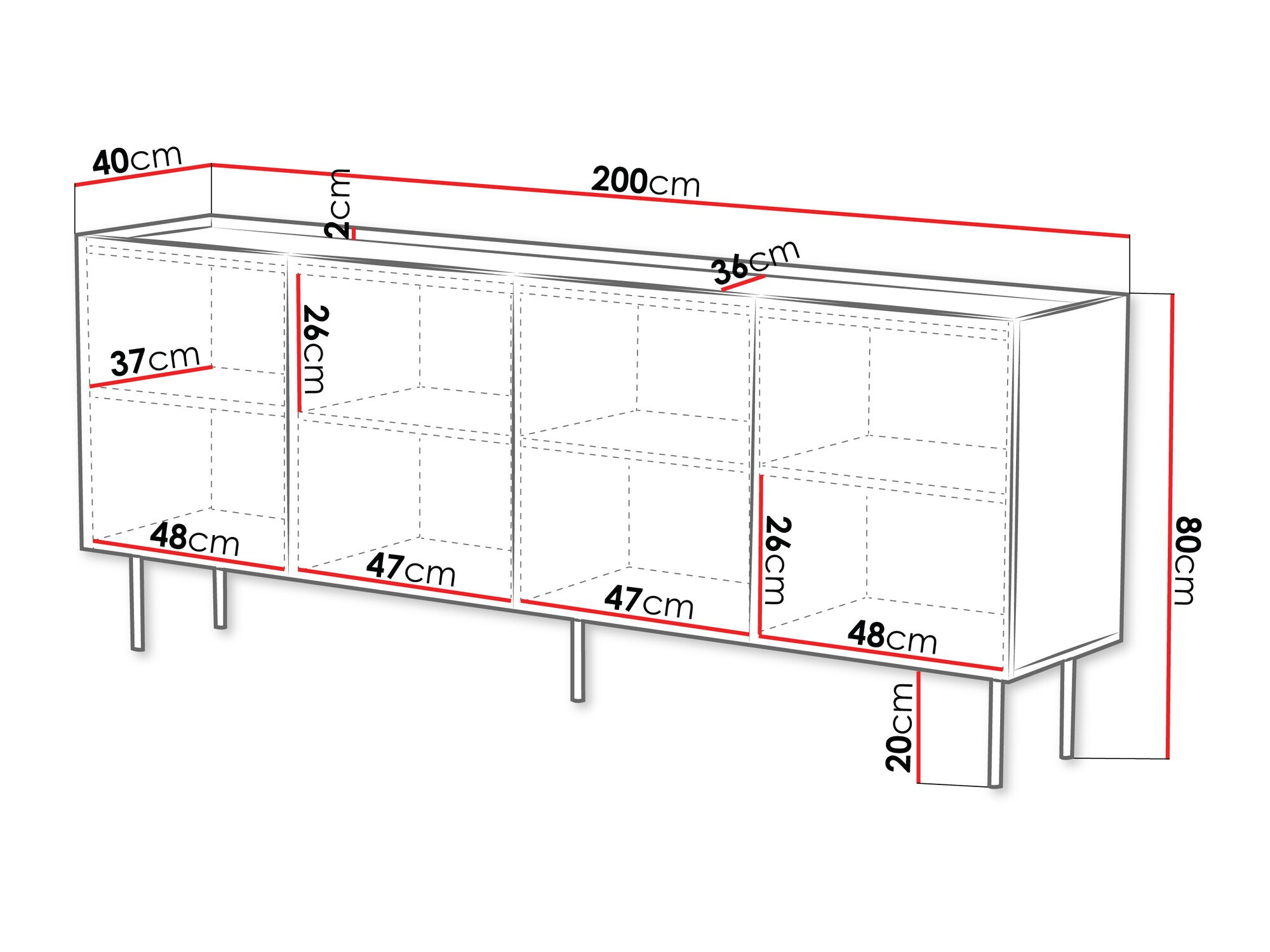 Sideboard Sillen I (Weiß)