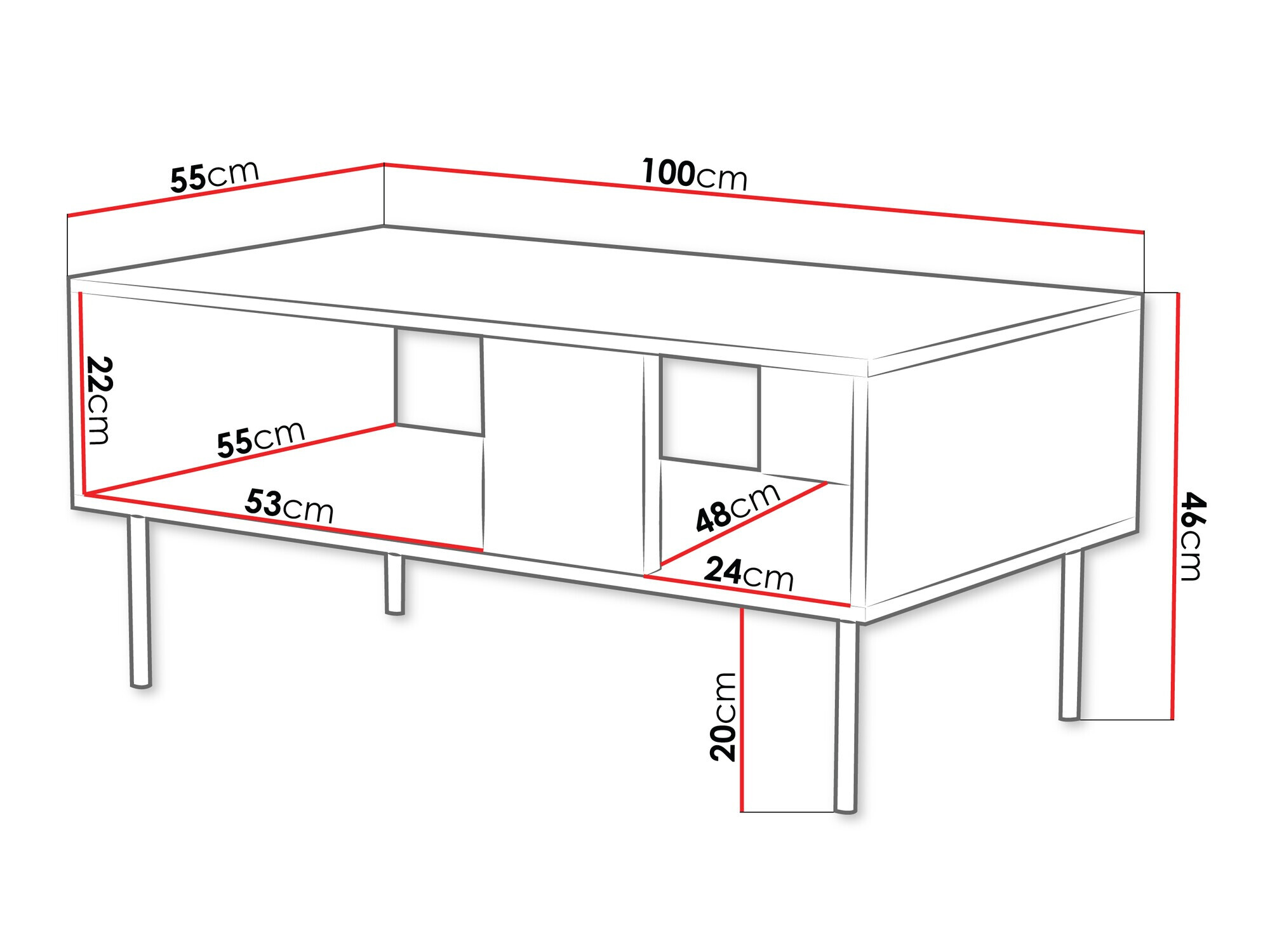 Couchtisch Sillen (Schwarz)